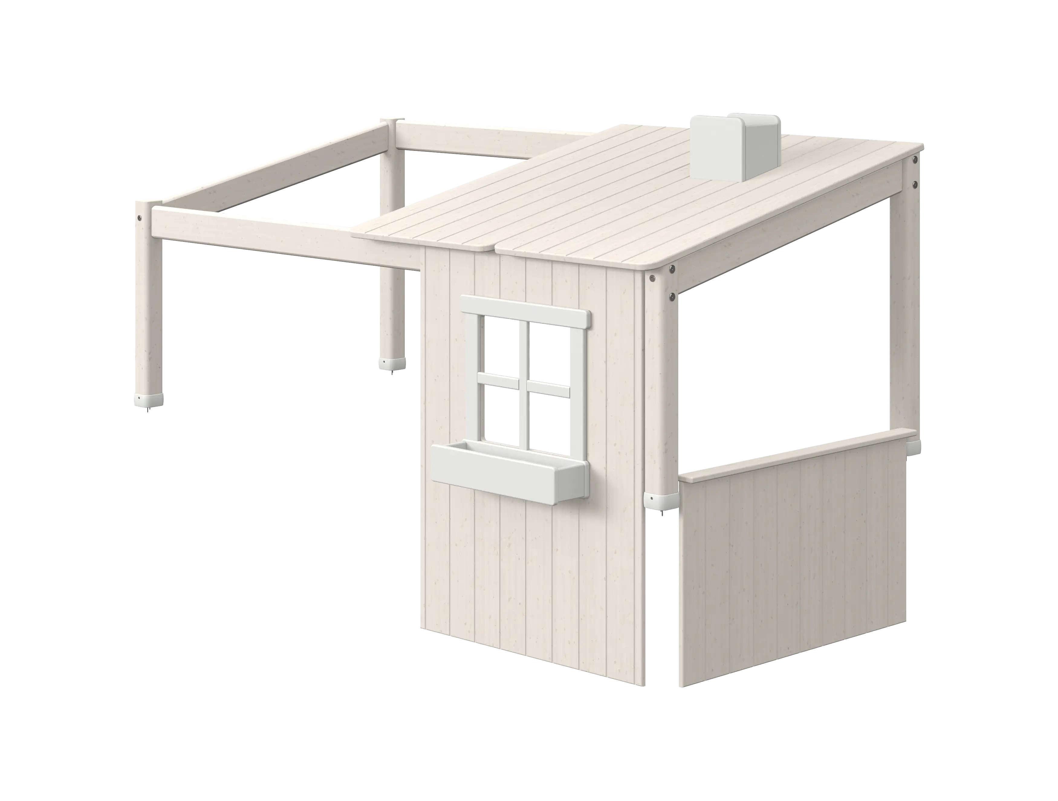 1/2 House for Single and High Bed 120 cm, White