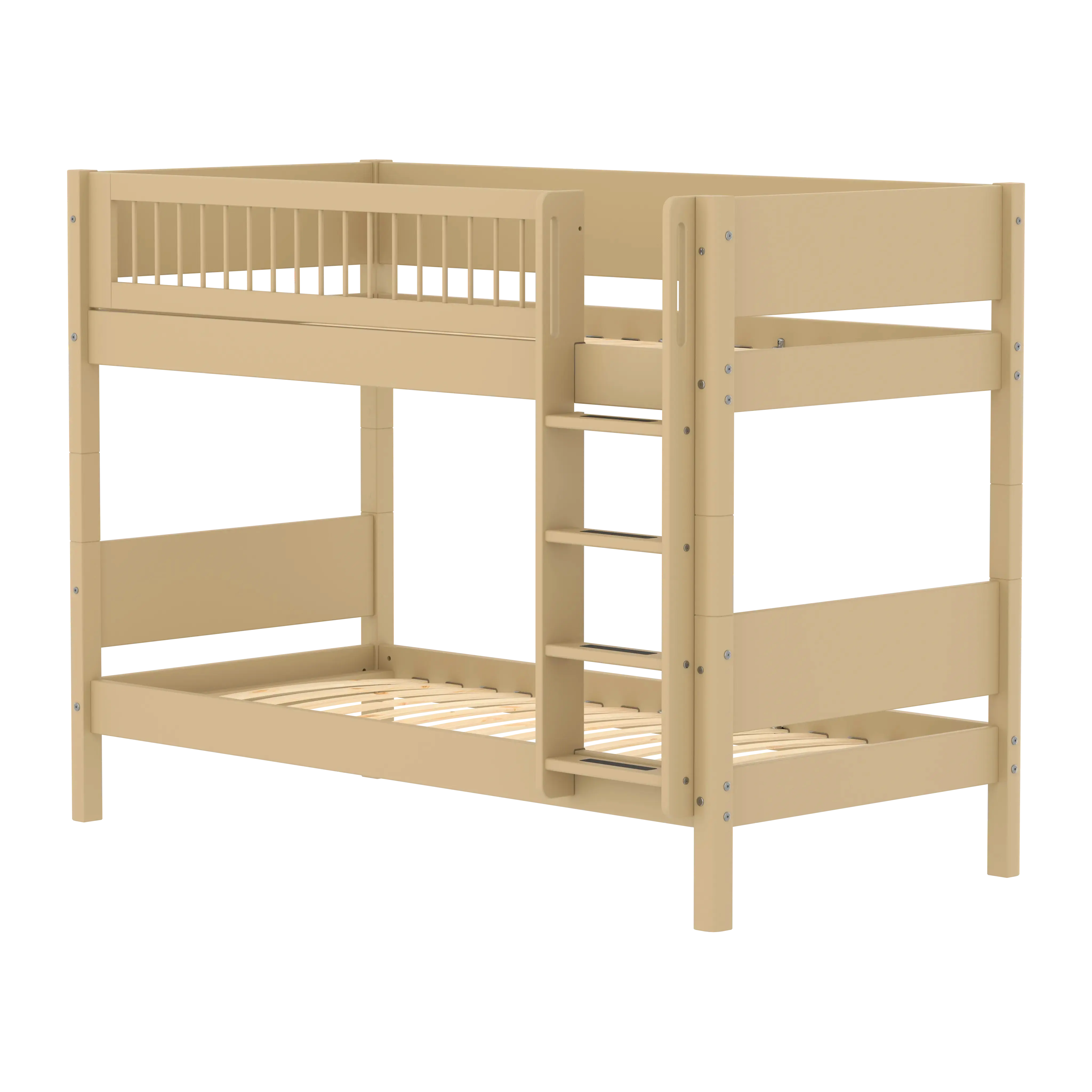 Bunk Bed 154 cm with Ladder and Safety Rail, 90x200 cm, Sand