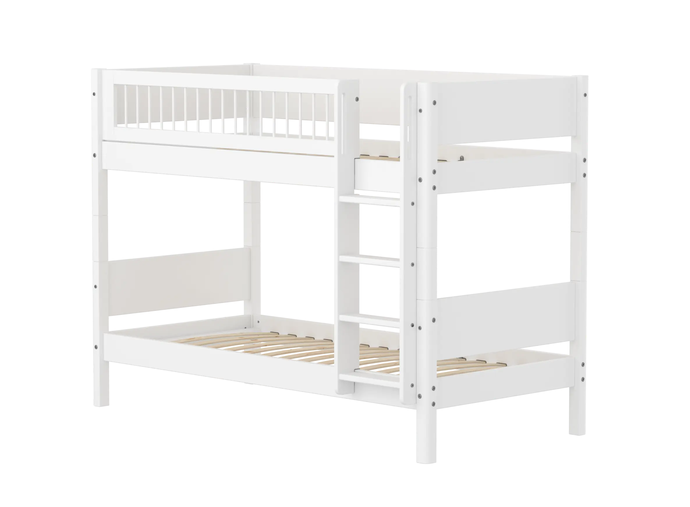 Bunk Bed 154 cm with Ladder and Safety Rail, 90x200 cm, White