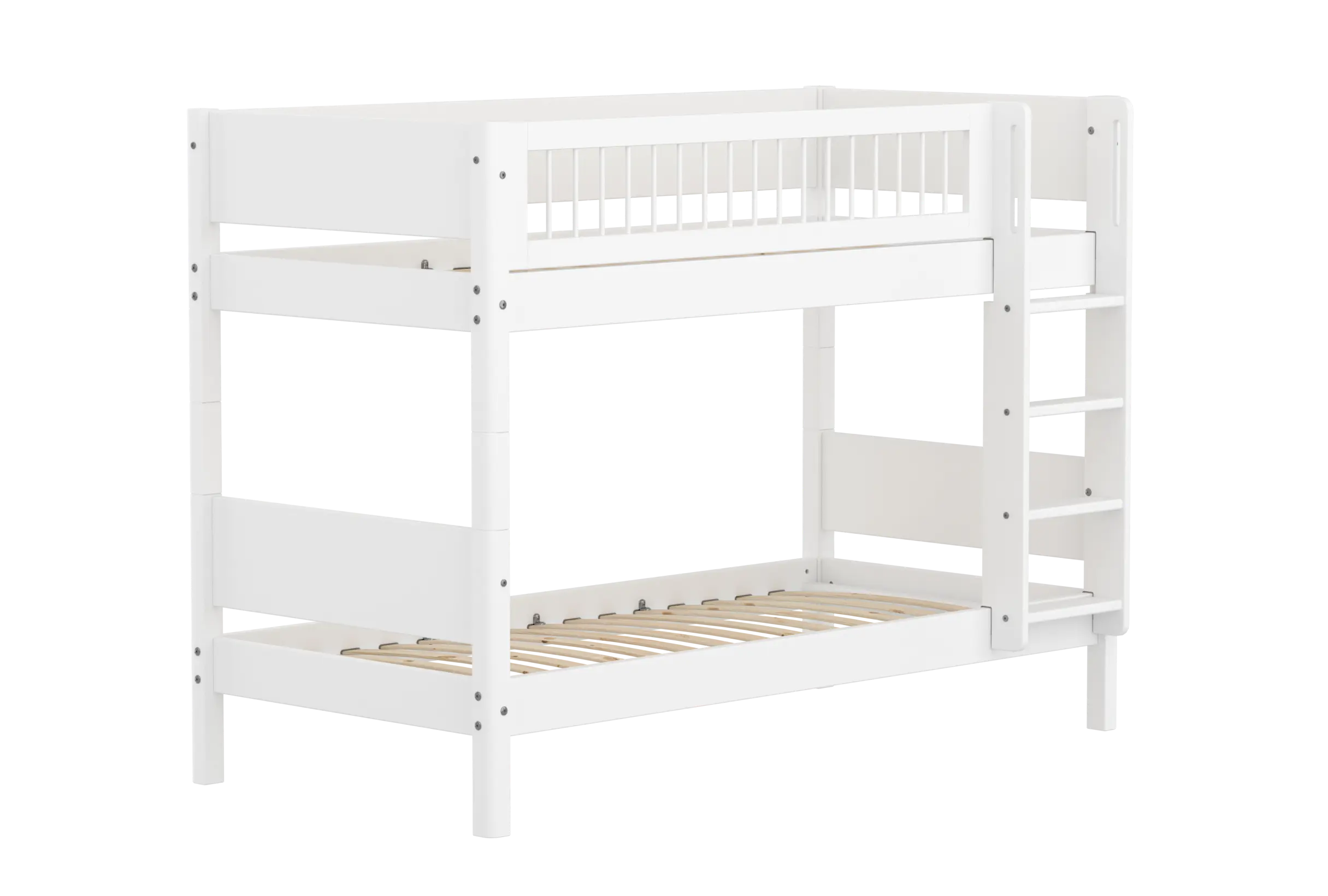 Bunk Bed 154 cm with Ladder and Safety Rail, 90x200 cm, White - Image 4