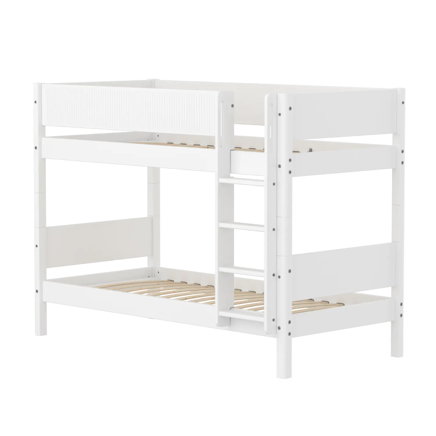 Bunk Bed 154 cm with Ladder and Safety Rail, 90x200 cm, White