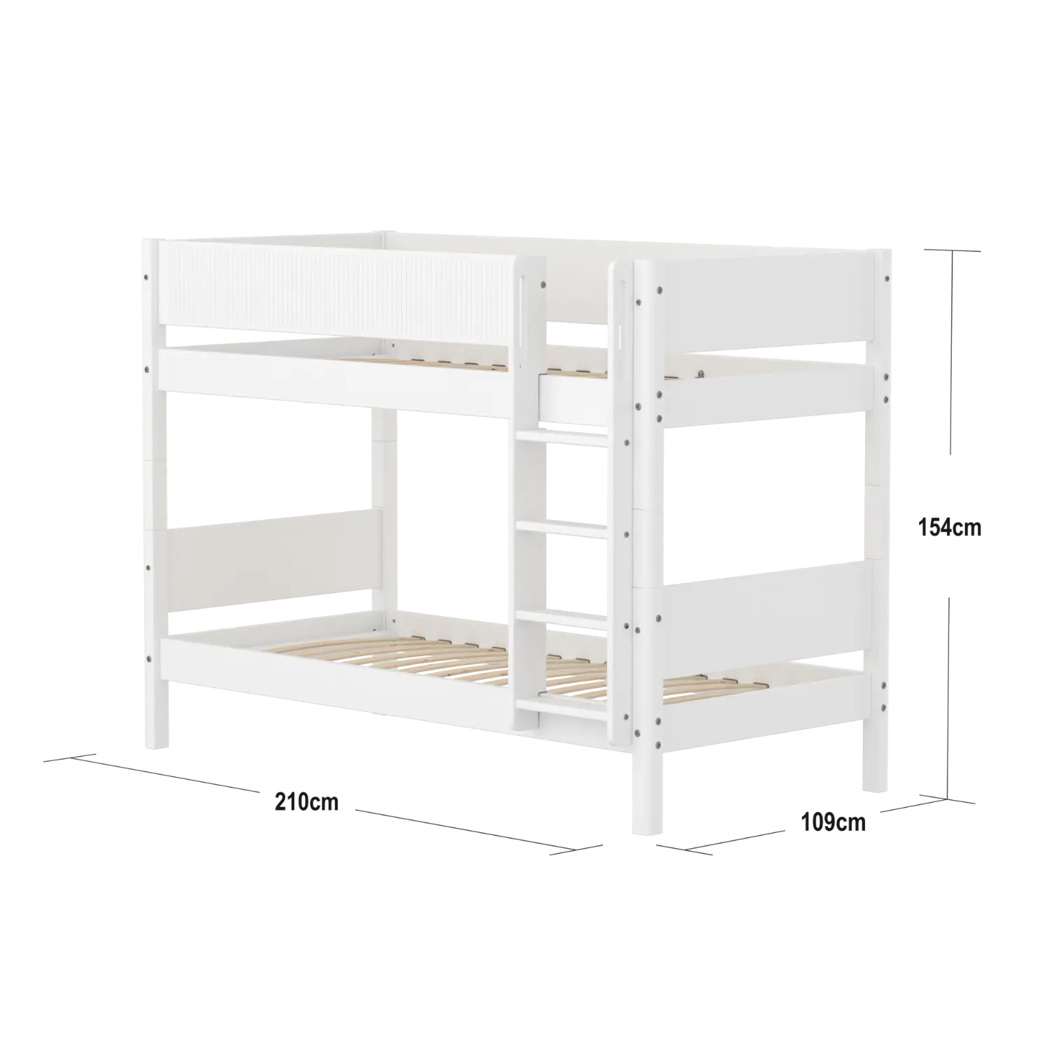 Bunk Bed 154 cm with Ladder and Safety Rail, 90x200 cm, White - Image 7