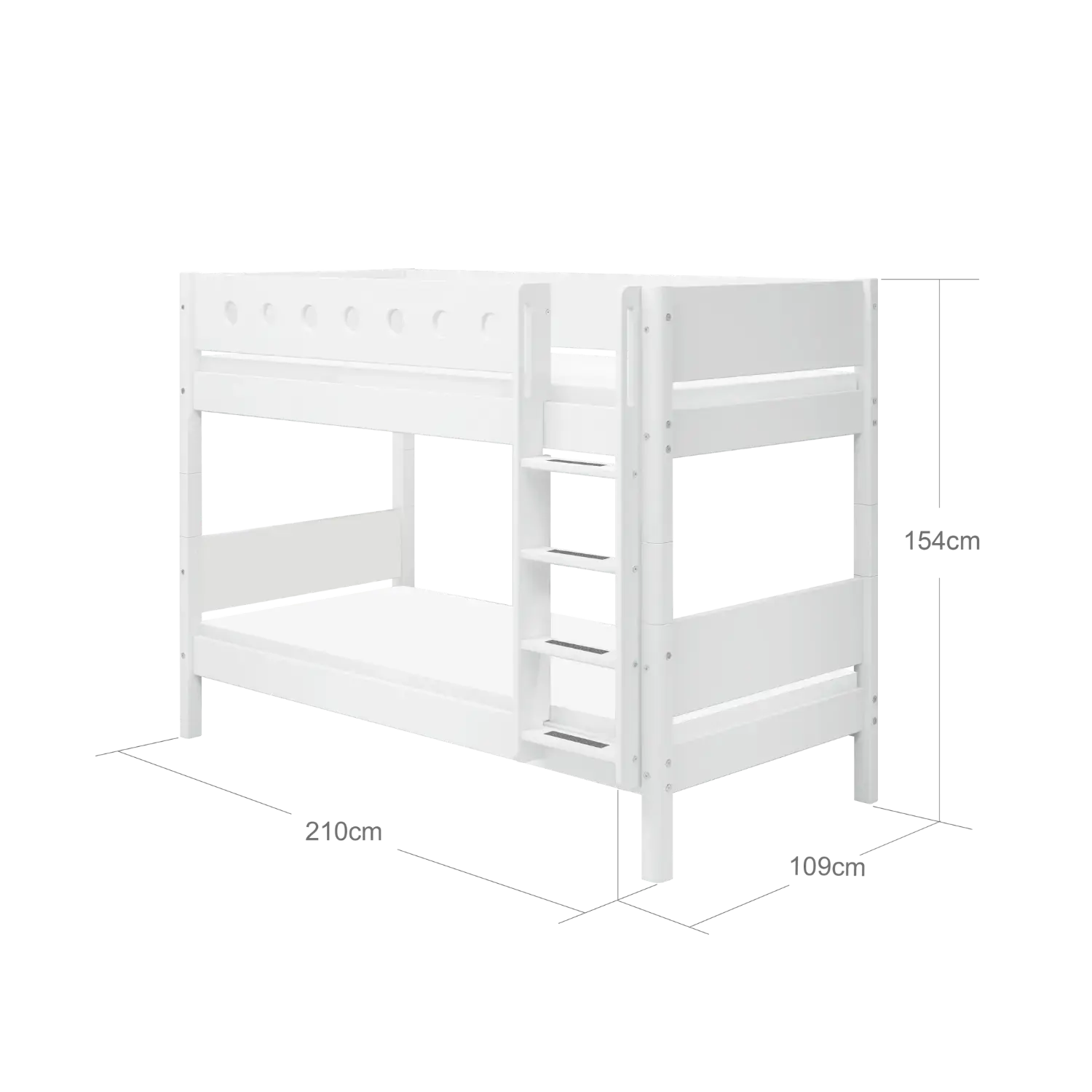 Bunk Bed 154 cm with Ladder and Safety Rail, 90x200 cm, White - Image 10