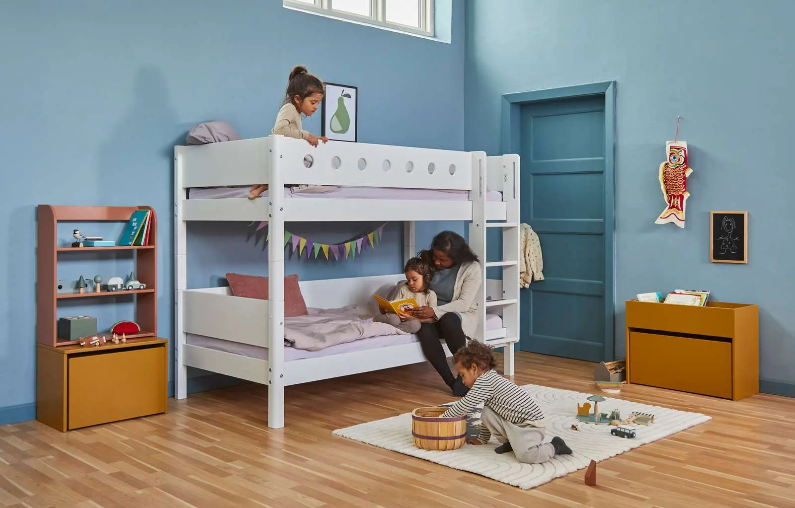 Bunk Bed 154 cm with Ladder and Safety Rail, 90x200 cm, White - Image 5