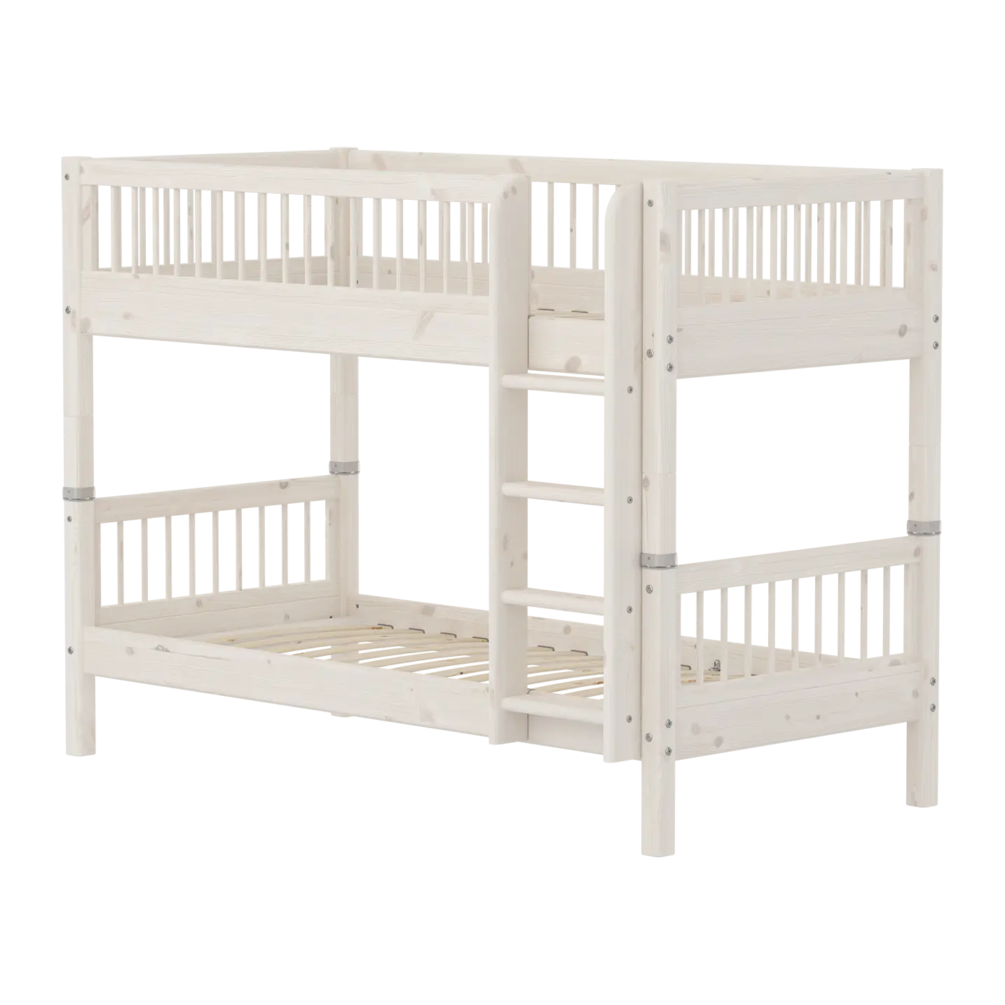 Bunk Bed 154 cm with Ladder and Safety Rail, 90x200 cm, White