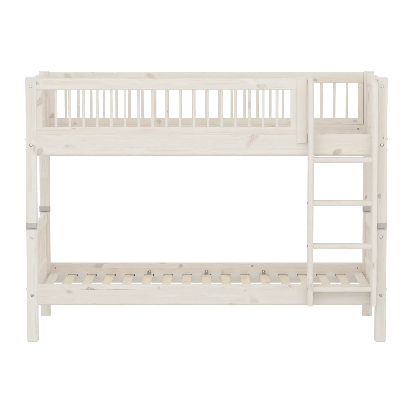 Bunk Bed 154 cm with Ladder and Safety Rail, 90x200 cm, White - Image 2