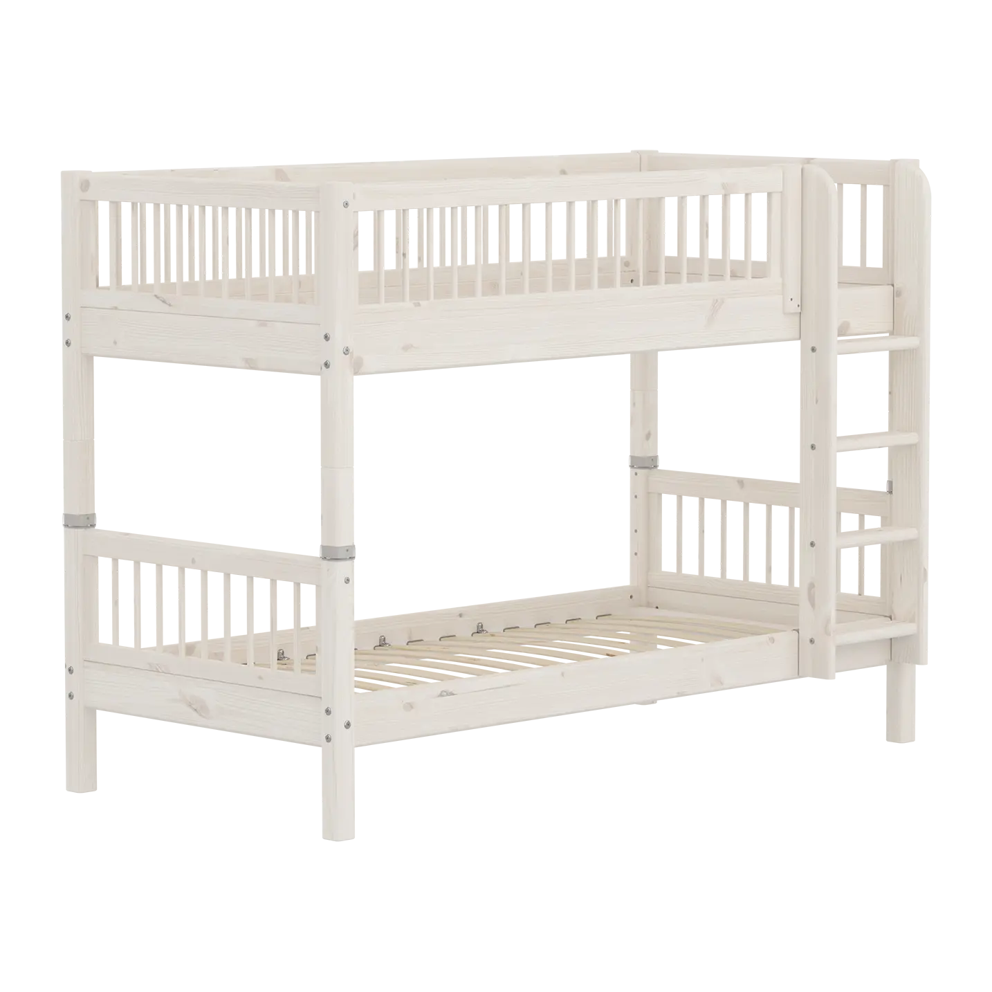 Bunk Bed 154 cm with Ladder and Safety Rail, 90x200 cm, White - Image 3