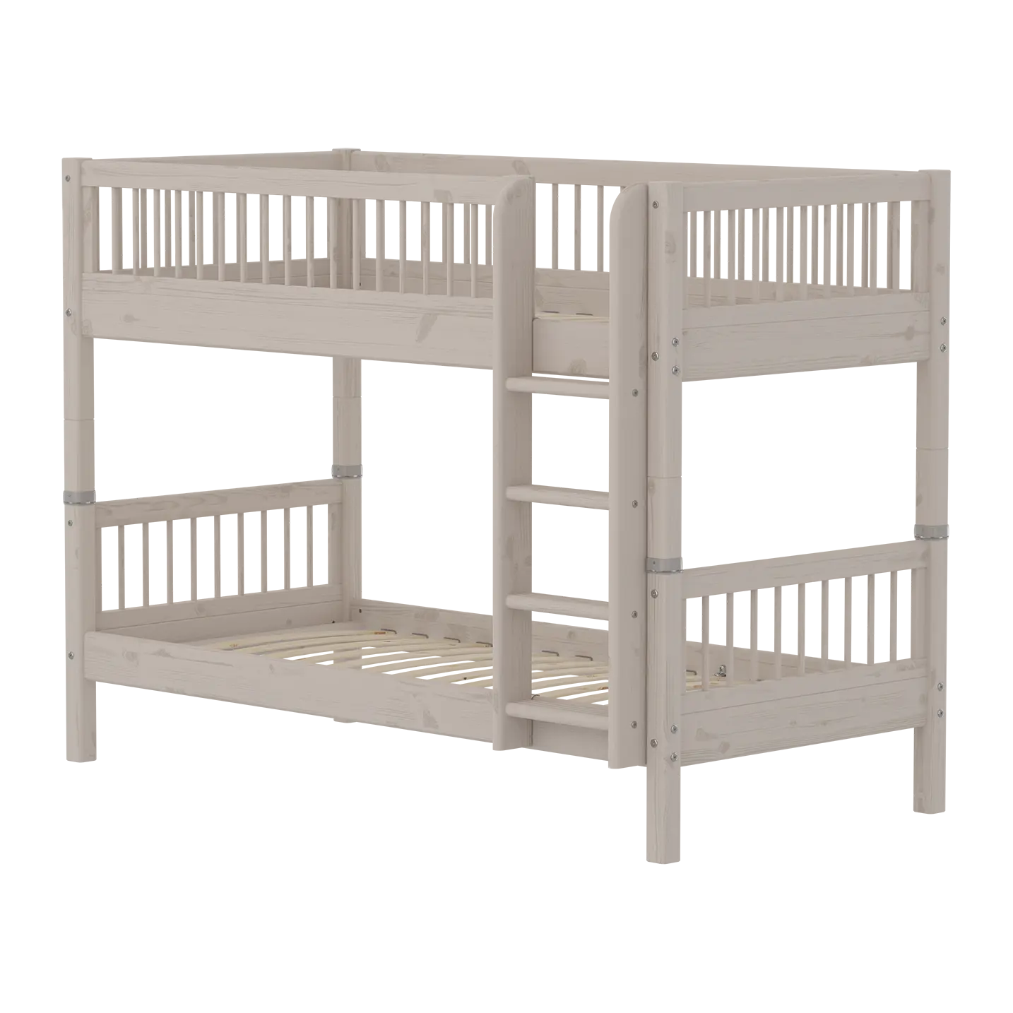 Bunk Bed 154 cm with Ladder and Safety Rail, 90x200 cm, Grey