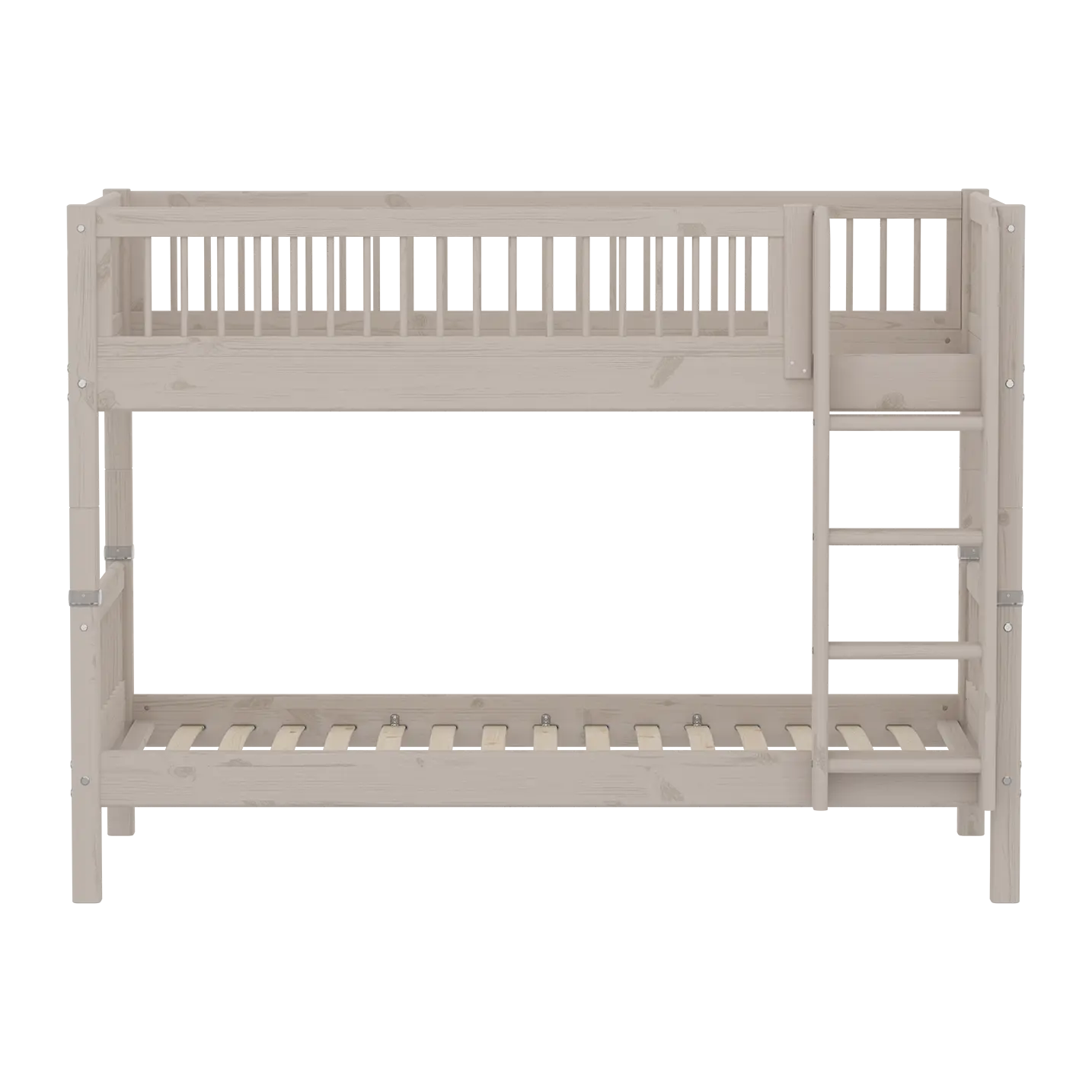 Bunk Bed 154 cm with Ladder and Safety Rail, 90x200 cm, Grey - Image 2