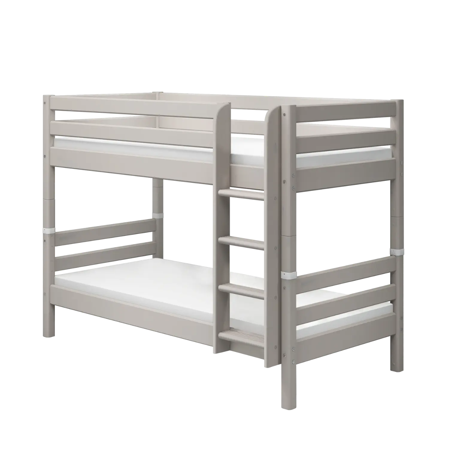 Bunk Bed 154 cm with Ladder and Safety Rail, 90x200 cm, Grey