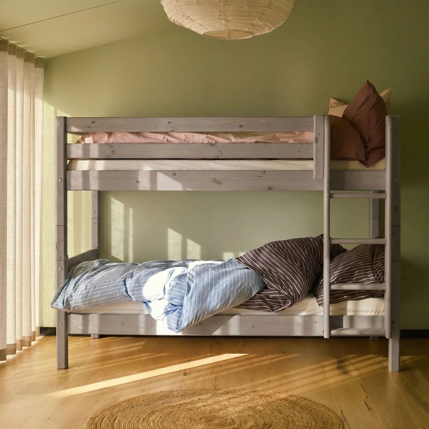 Bunk Bed 154 cm with Ladder and Safety Rail, 90x200 cm, Brown - Image 2