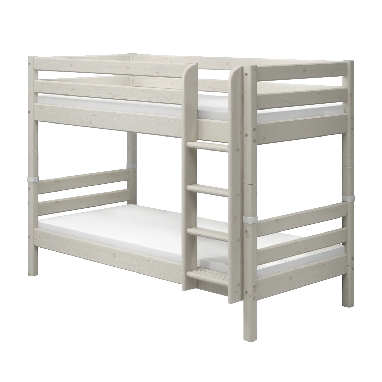 Bunk Bed 154 cm with Ladder and Safety Rail, 90x200 cm, White
