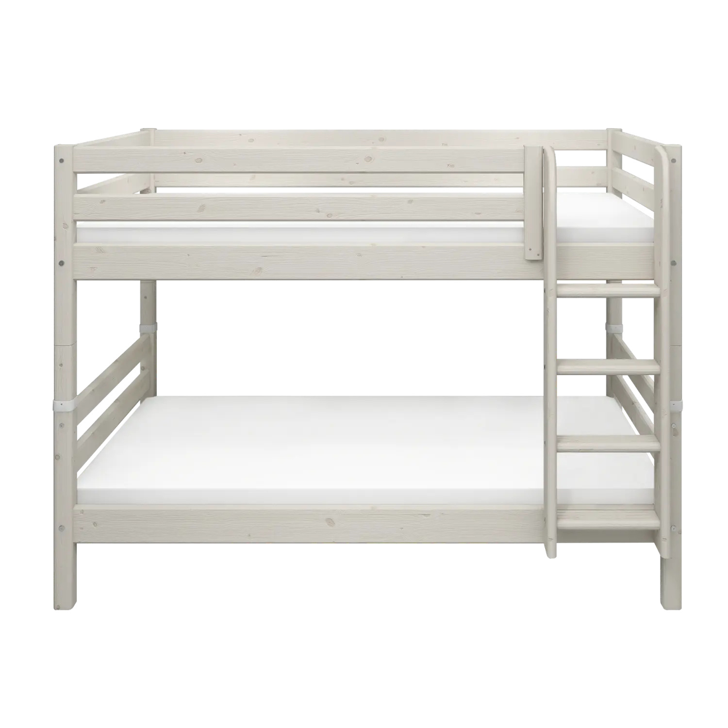 Bunk Bed 154 cm with Ladder and Safety Rail, 90x200 cm, White - Image 7