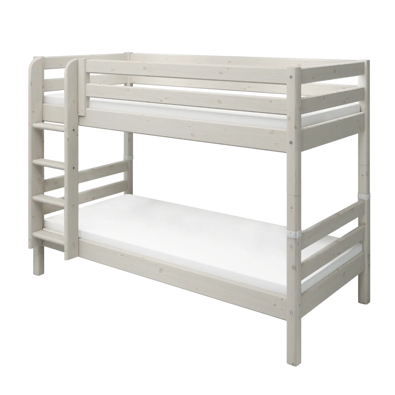 Bunk Bed 154 cm with Ladder and Safety Rail, 90x200 cm, White - Image 9