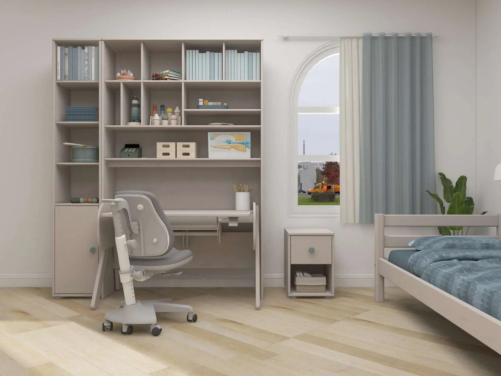 Chest with 1 Drawer, Grey - Image 3