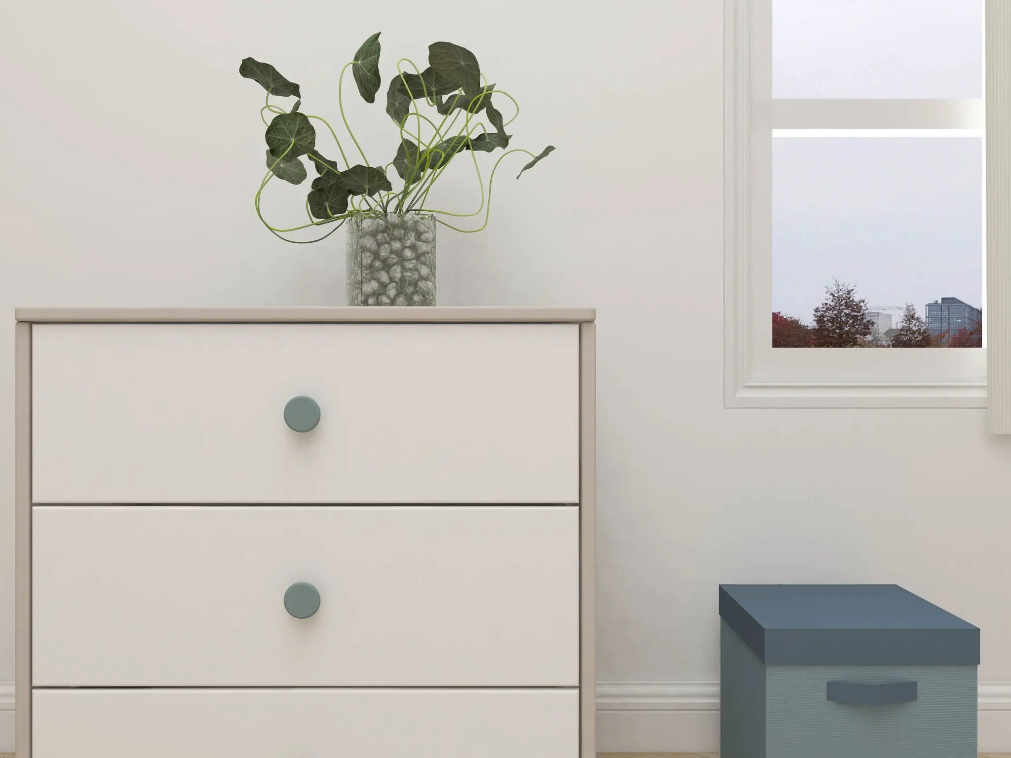 Chest with 3 Drawers, Grey - Image 2