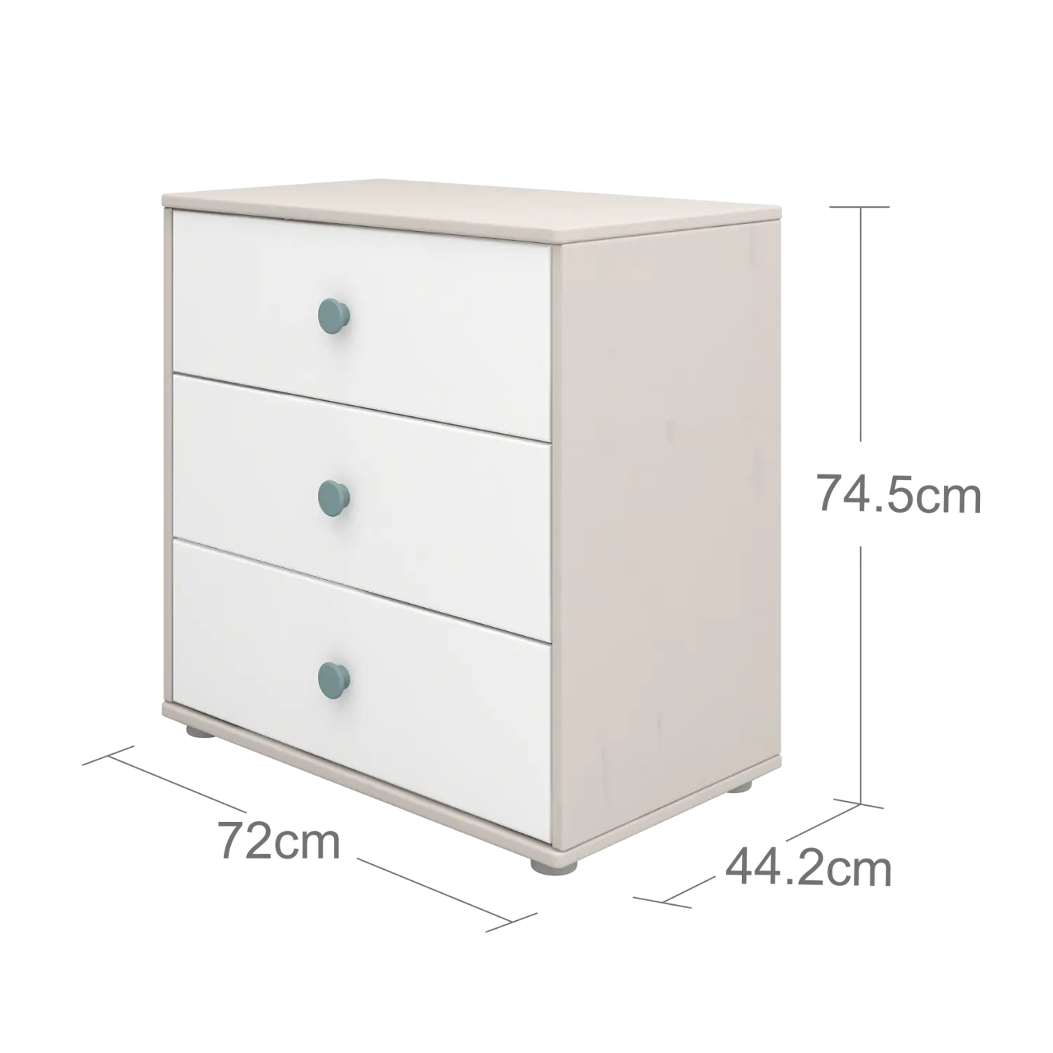 Chest with 3 Drawers, Grey - Image 5