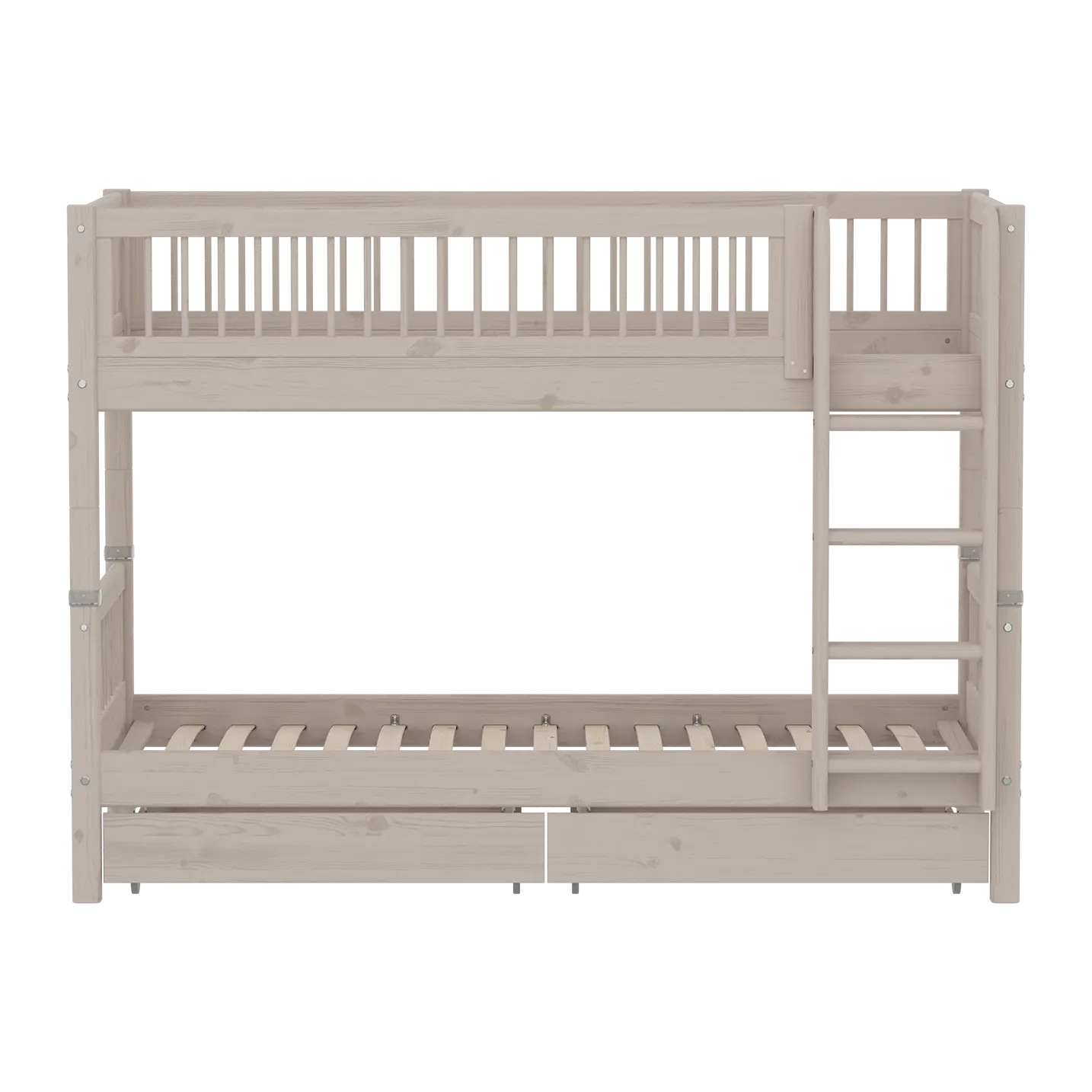 Bunk Bed 154 cm with Storage and Safety Rail, 90x200 cm, Grey - Image 3