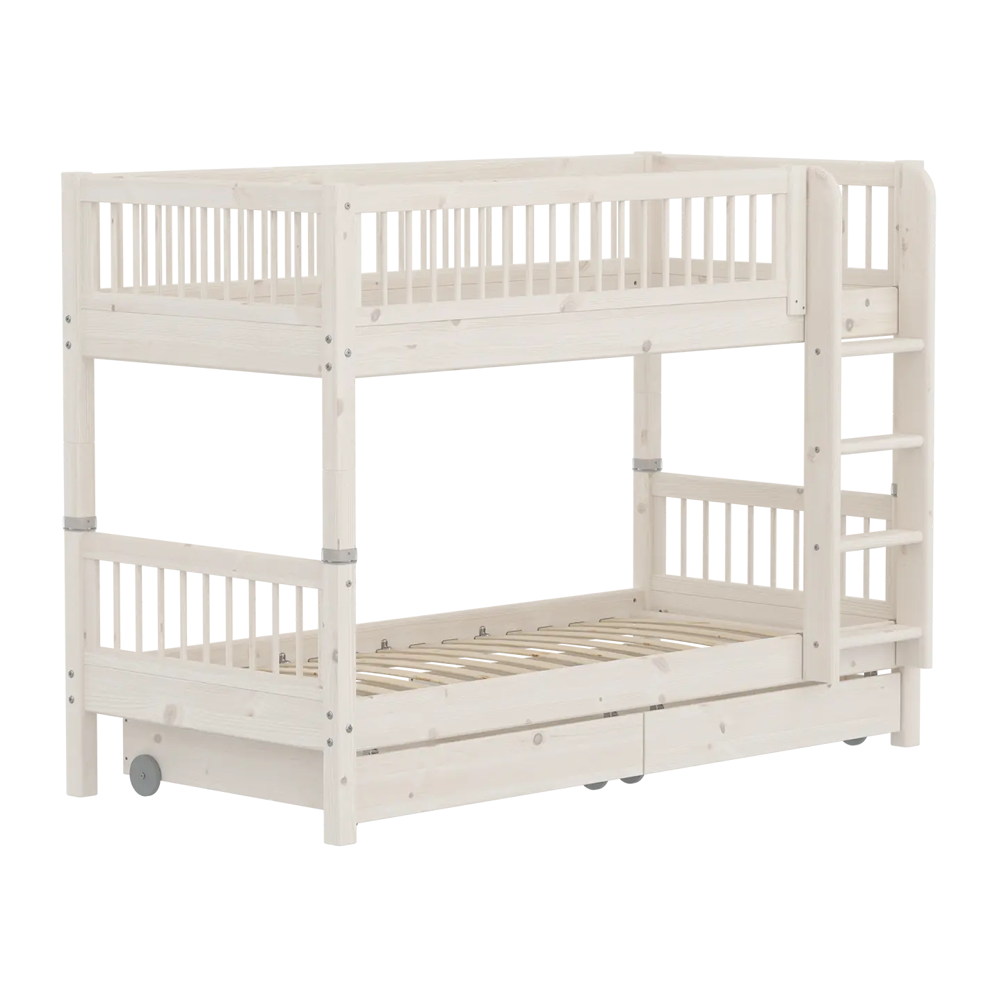 Bunk Bed 154 cm with Storage and Safety Rail, 90x200 cm, White - Image 3