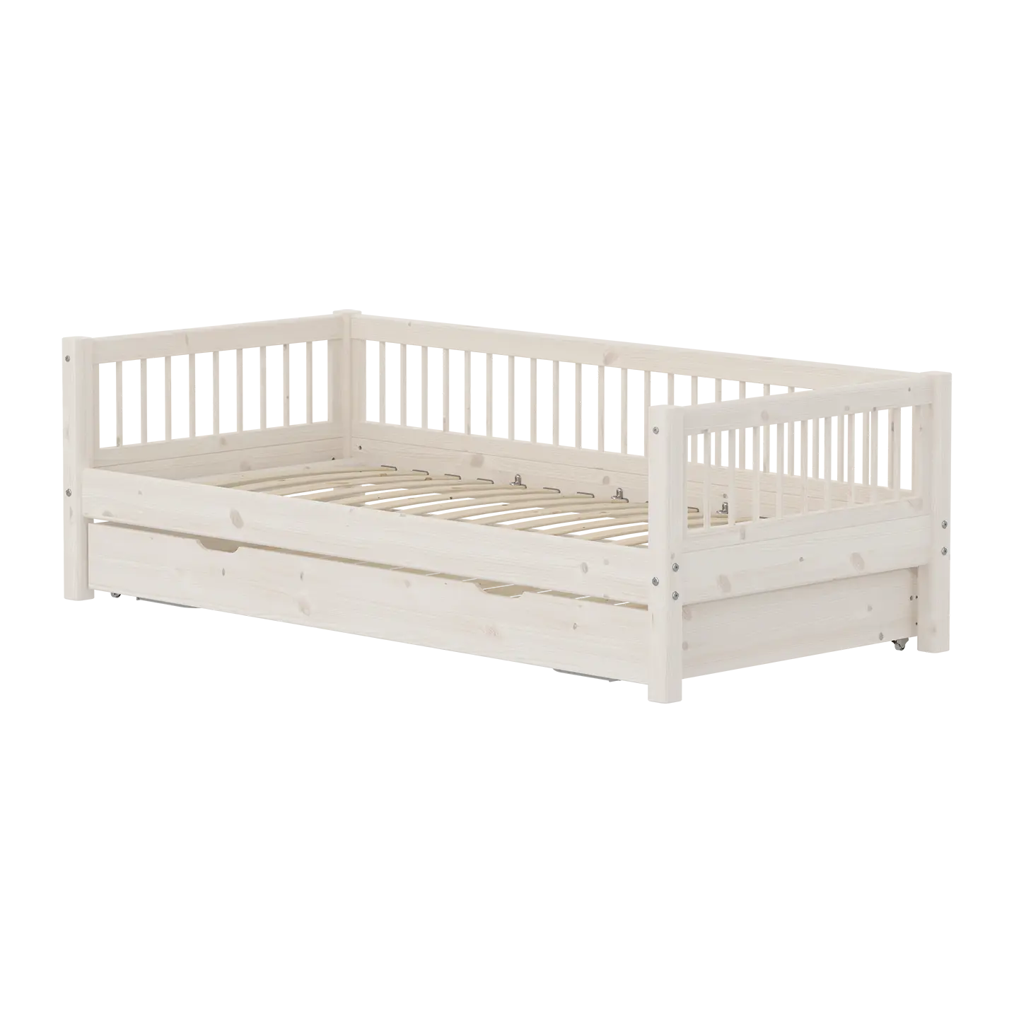 Single Bed with Guest Bed, 90x200 cm, White
