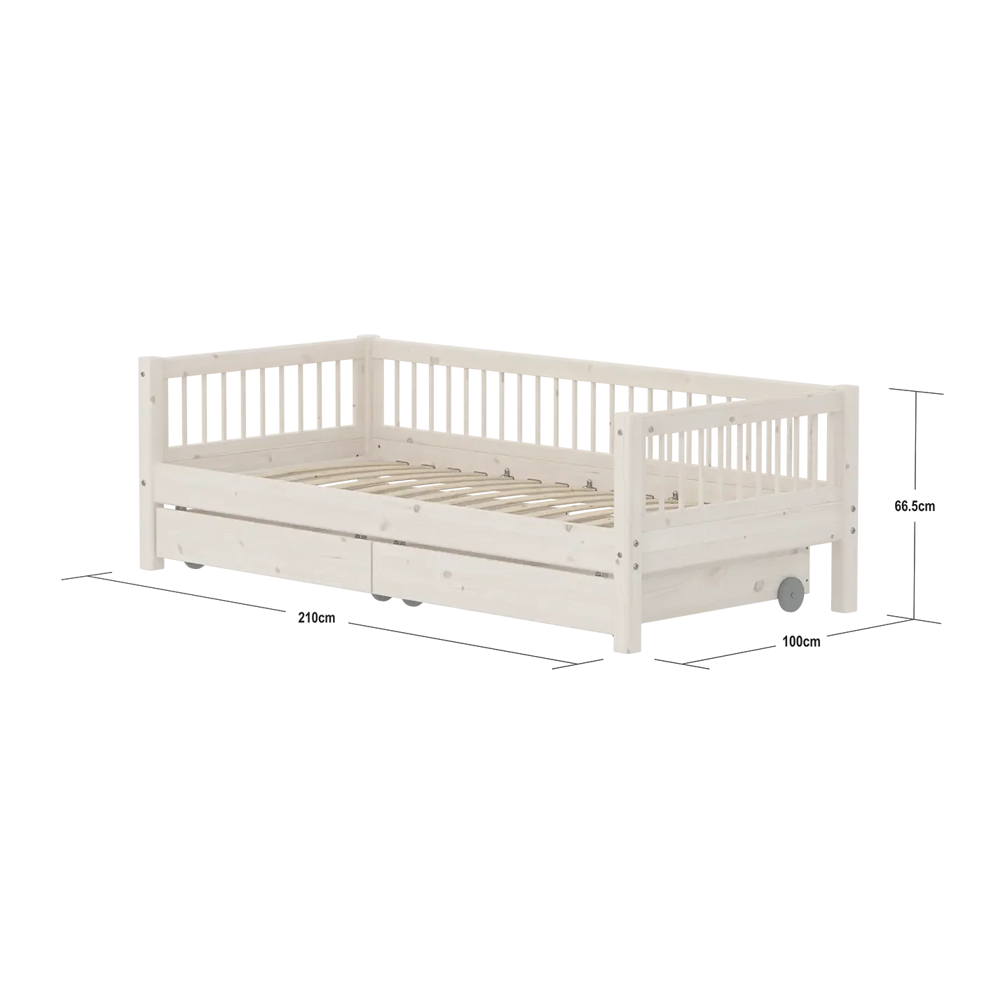 Single Bed with Storage, 90x200 cm, White - Image 4