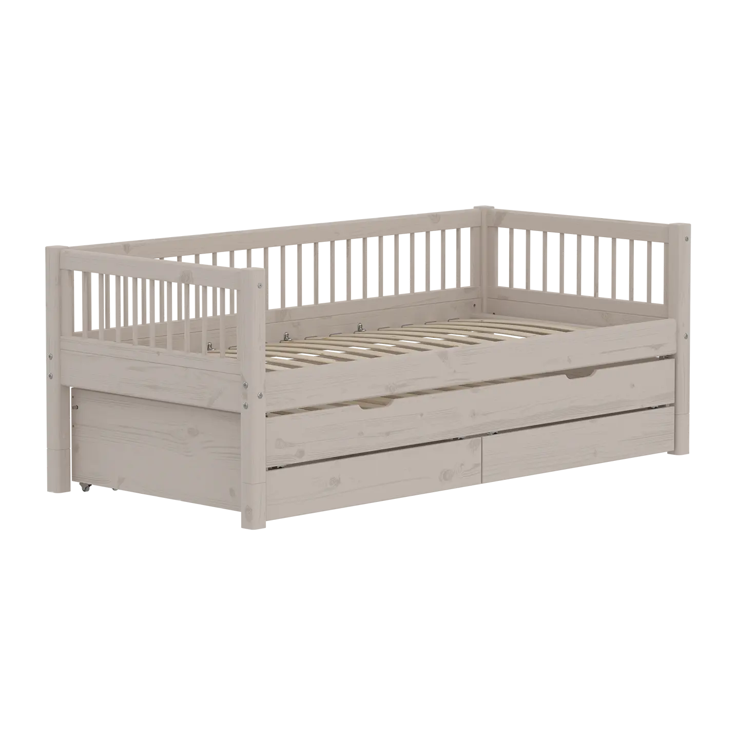 Single Bed with Guest Bed, Storage, 90x200 cm, Grey - Image 3