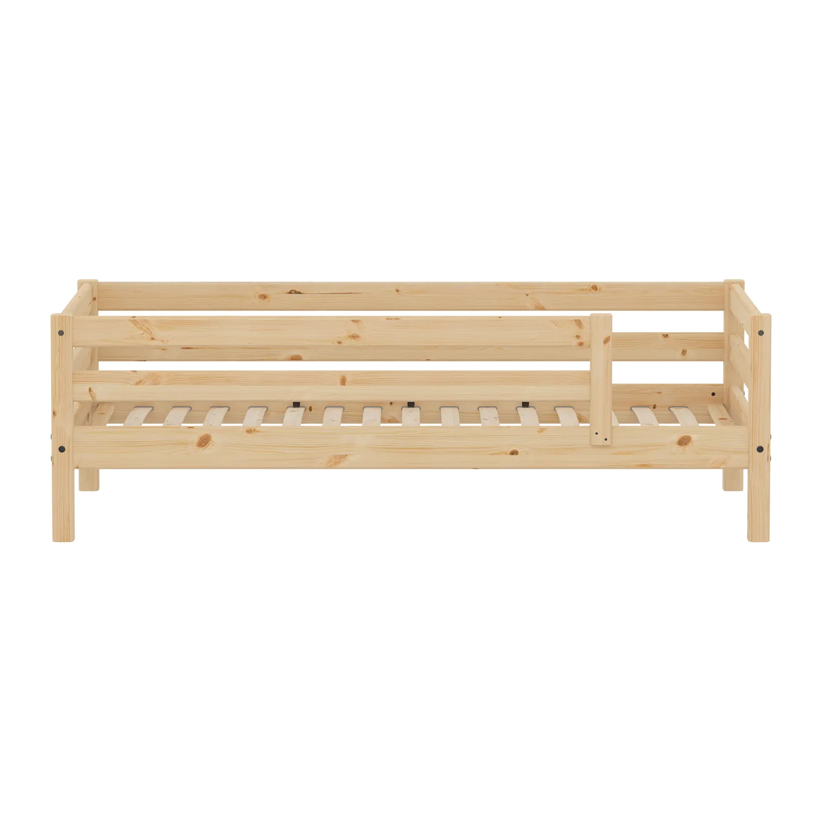 Single Bed with Safety Rails, 90x200 cm, Pine - Image 2