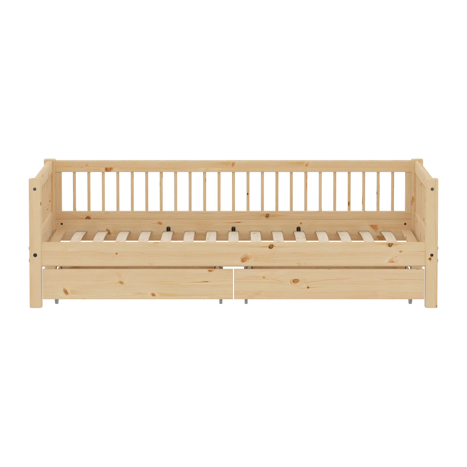 Single Bed with Storage, 90x200 cm, Pine - Image 2
