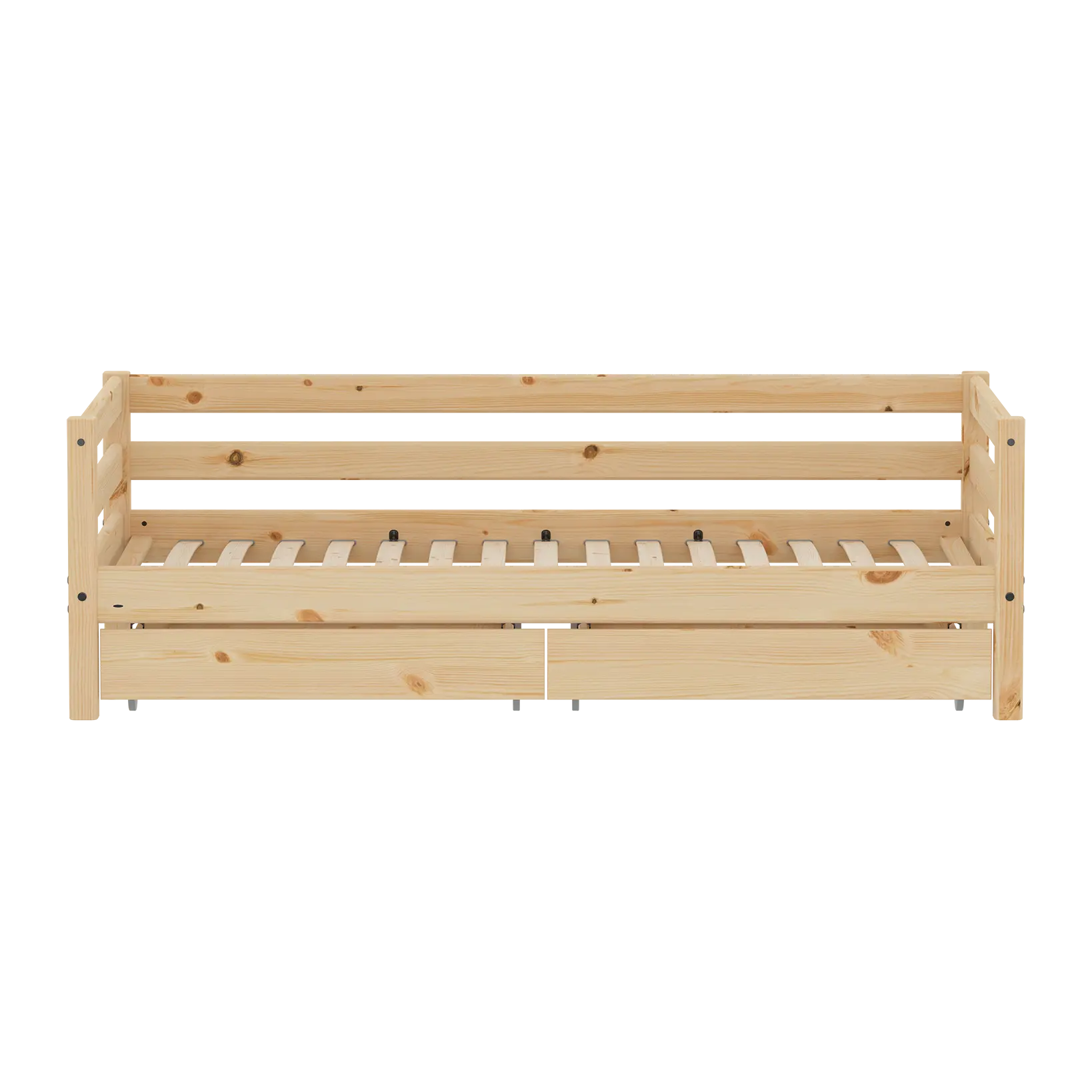 Single Bed with Storage, 90x200 cm, Pine - Image 2