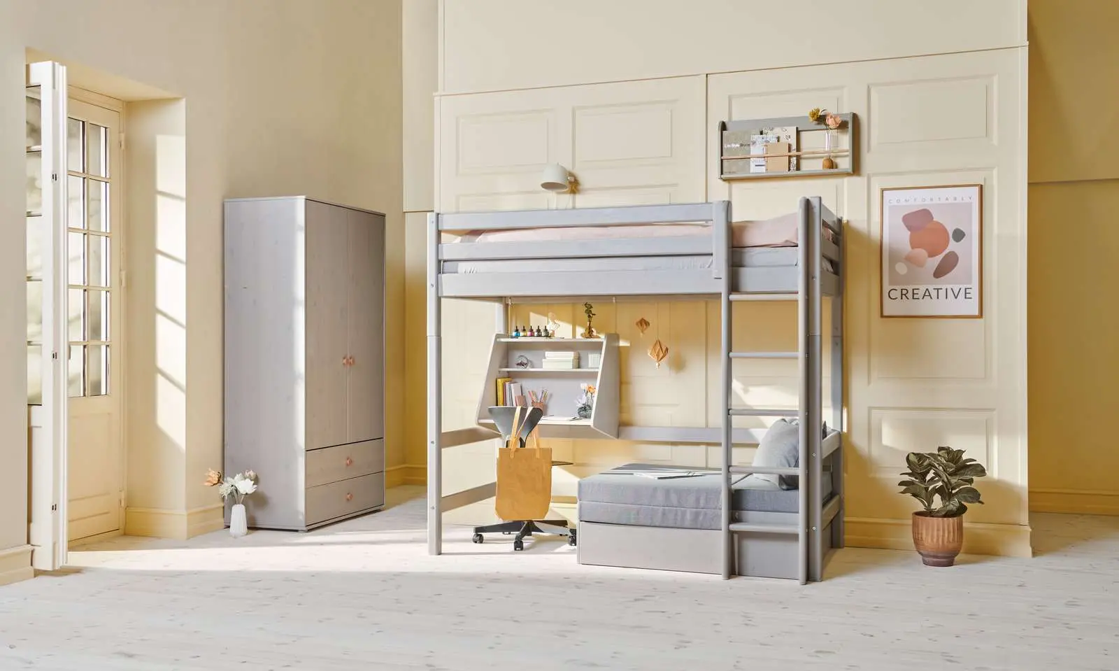 Click-on Desk for High-Beds, Grey - Image 3