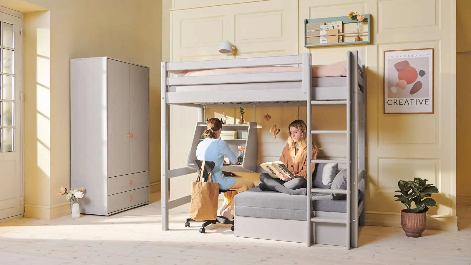 Click-on Desk for High-Beds, Grey - Image 4