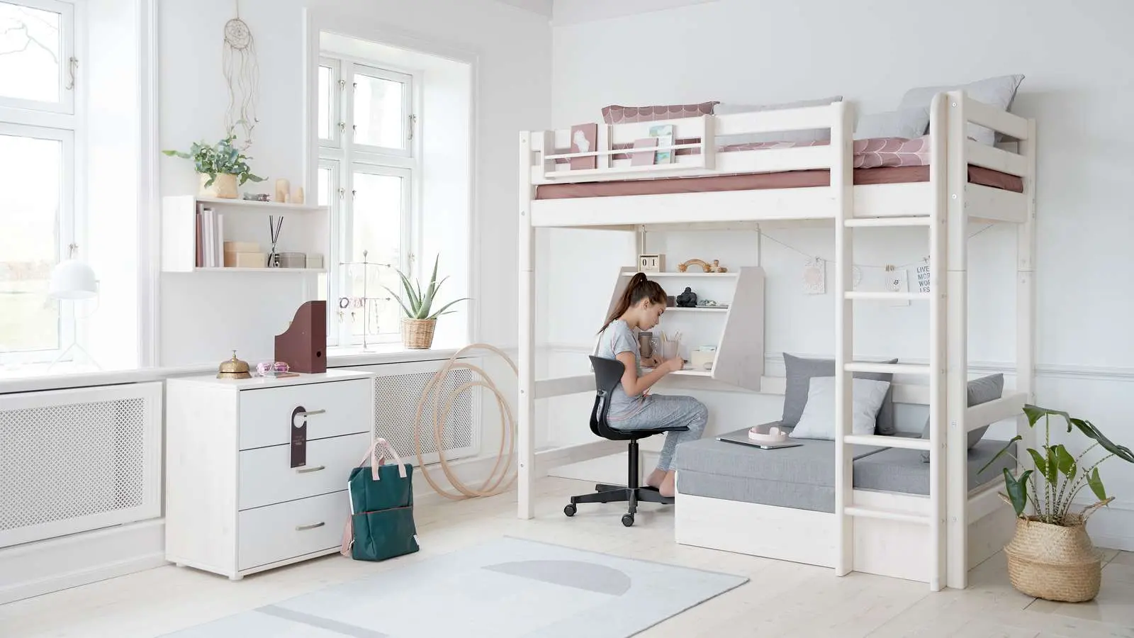 Click-on Desk for High-Beds, White - Image 2