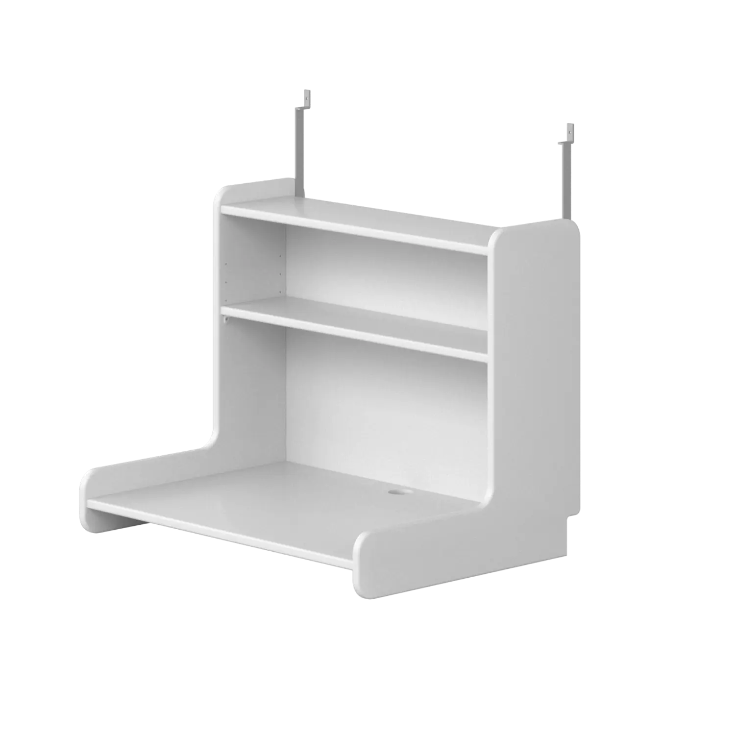 Click-on Desk with Shelf, White