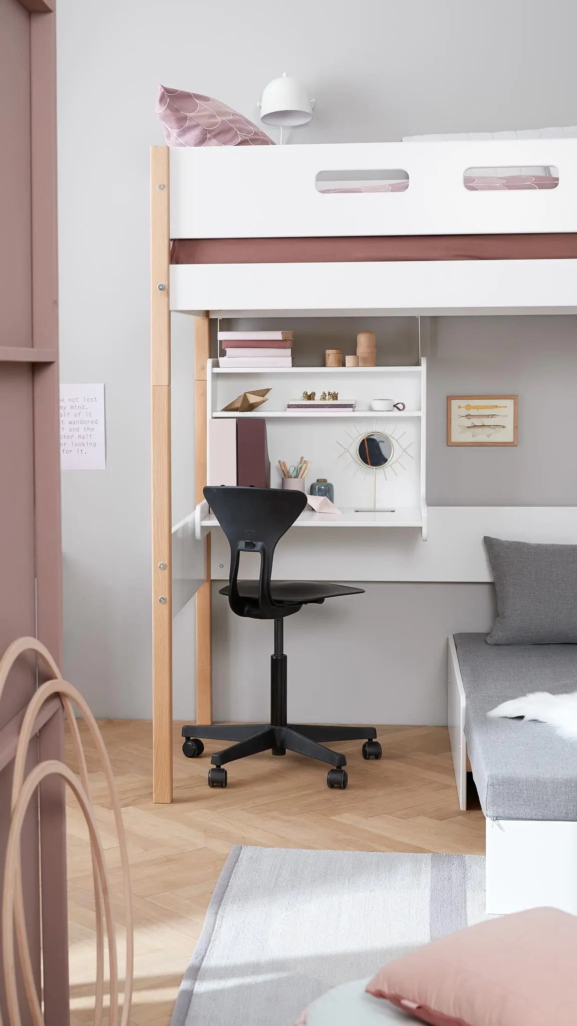 Click-on Desk with Shelf, White - Image 2