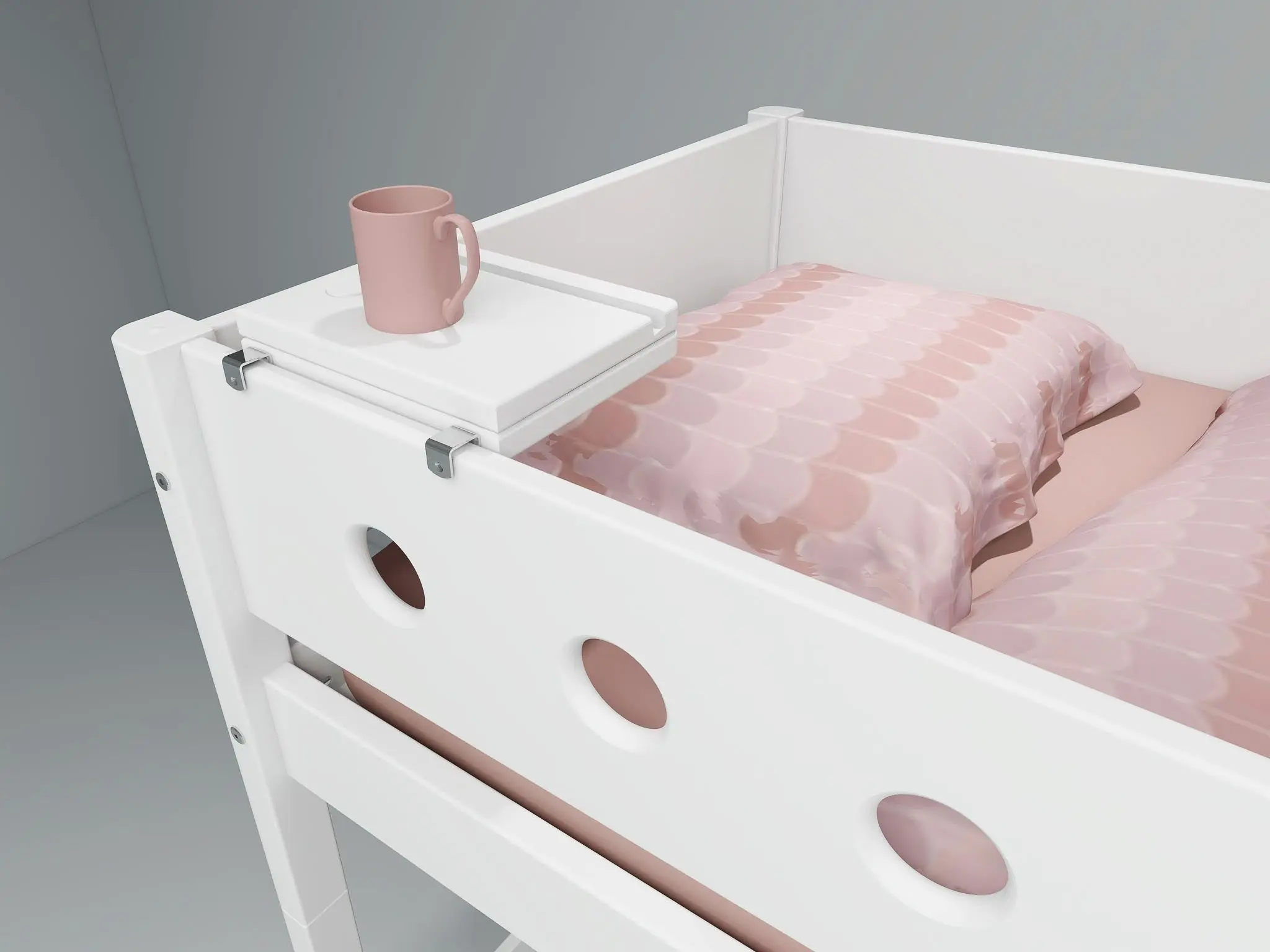 Click-on Tablet holder for Beds, White - Image 2
