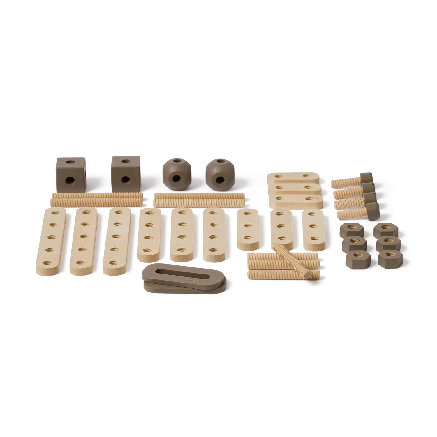 Construction Set, 36 pcs, Handpainted, Brown - Image 3