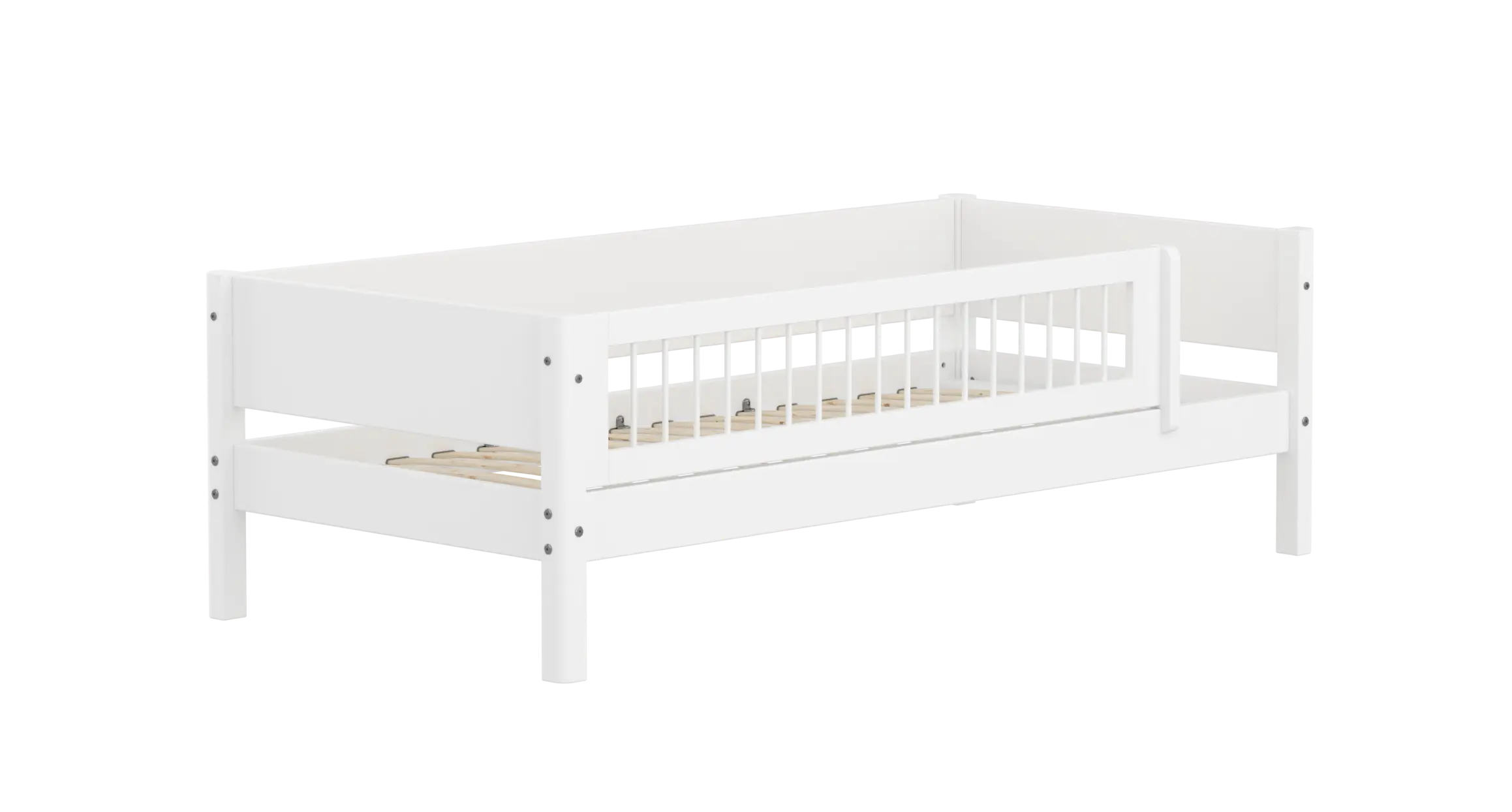 Single Bed with Safety Rail, 90x200 cm, White - Image 10
