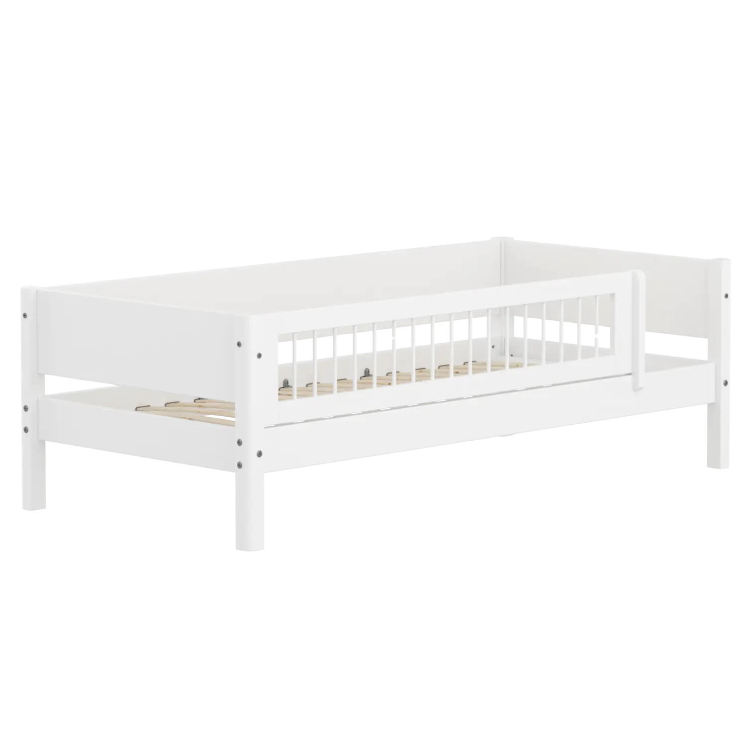 Single Bed with Safety Rail, 90x200 cm, White - Image 11