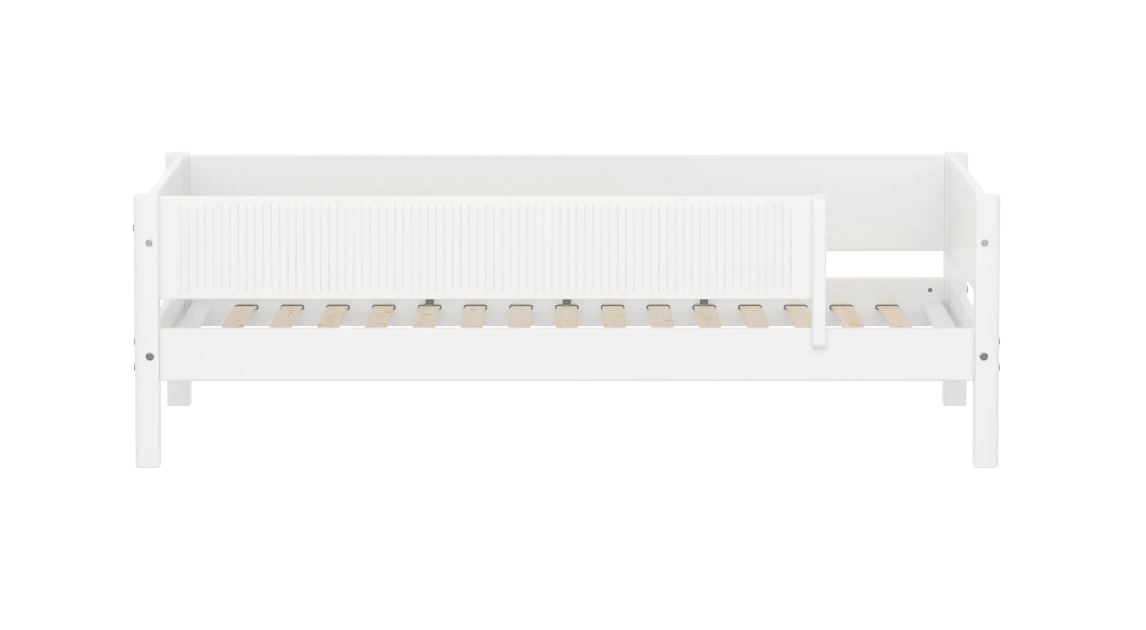 Single Bed with Safety Rail, 90x200 cm, White - Image 3