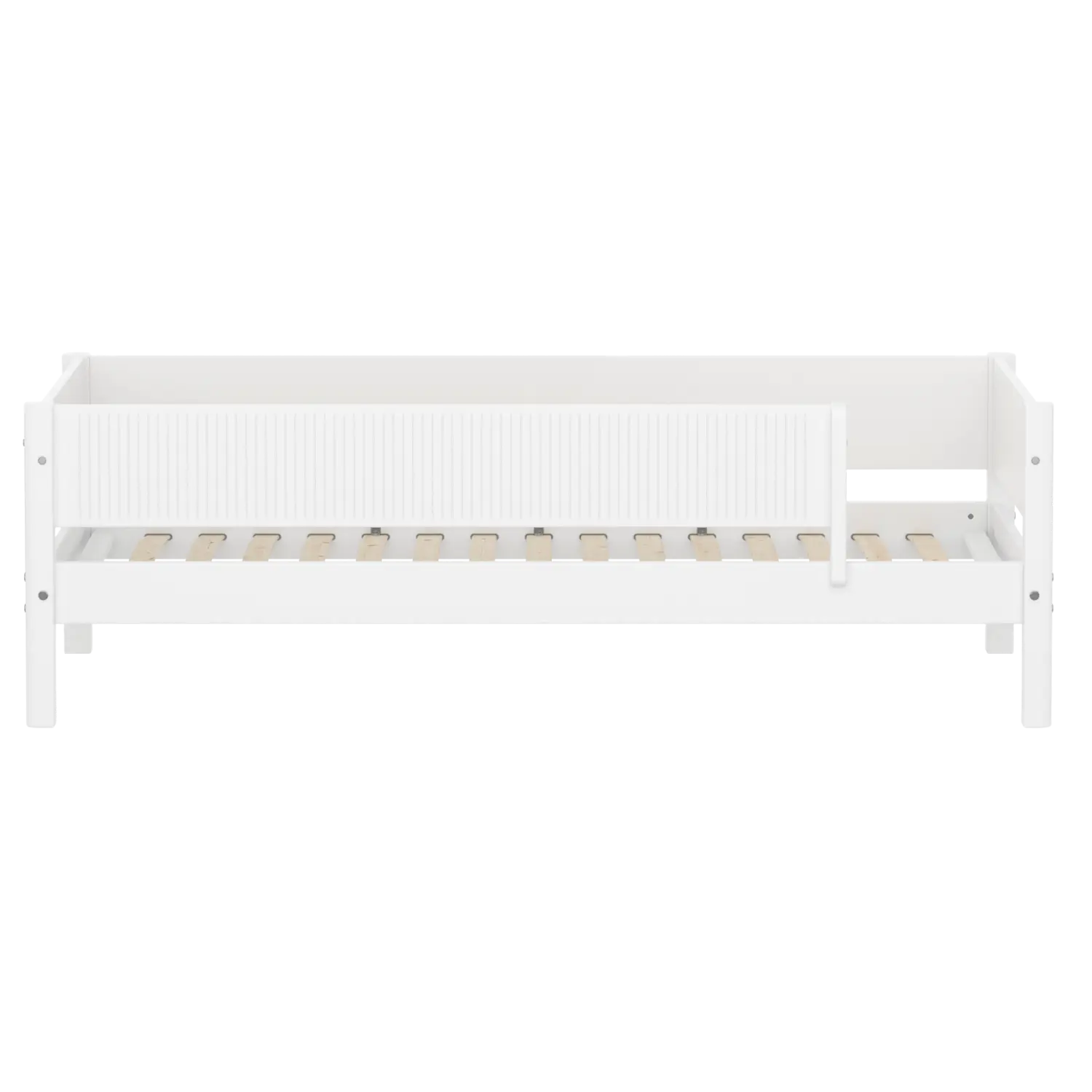 Single Bed with Safety Rail, 90x200 cm, White - Image 6