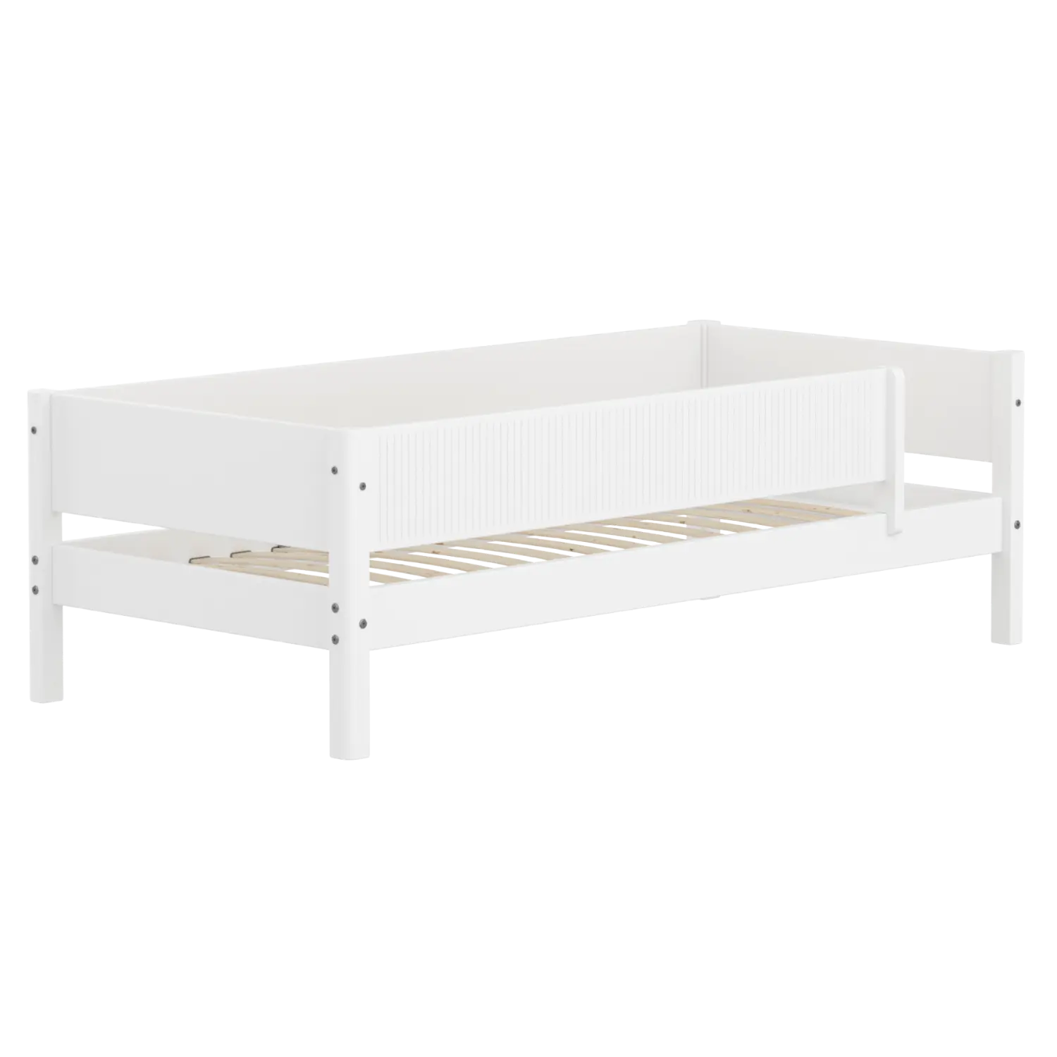 Single Bed with Safety Rail, 90x200 cm, White - Image 7