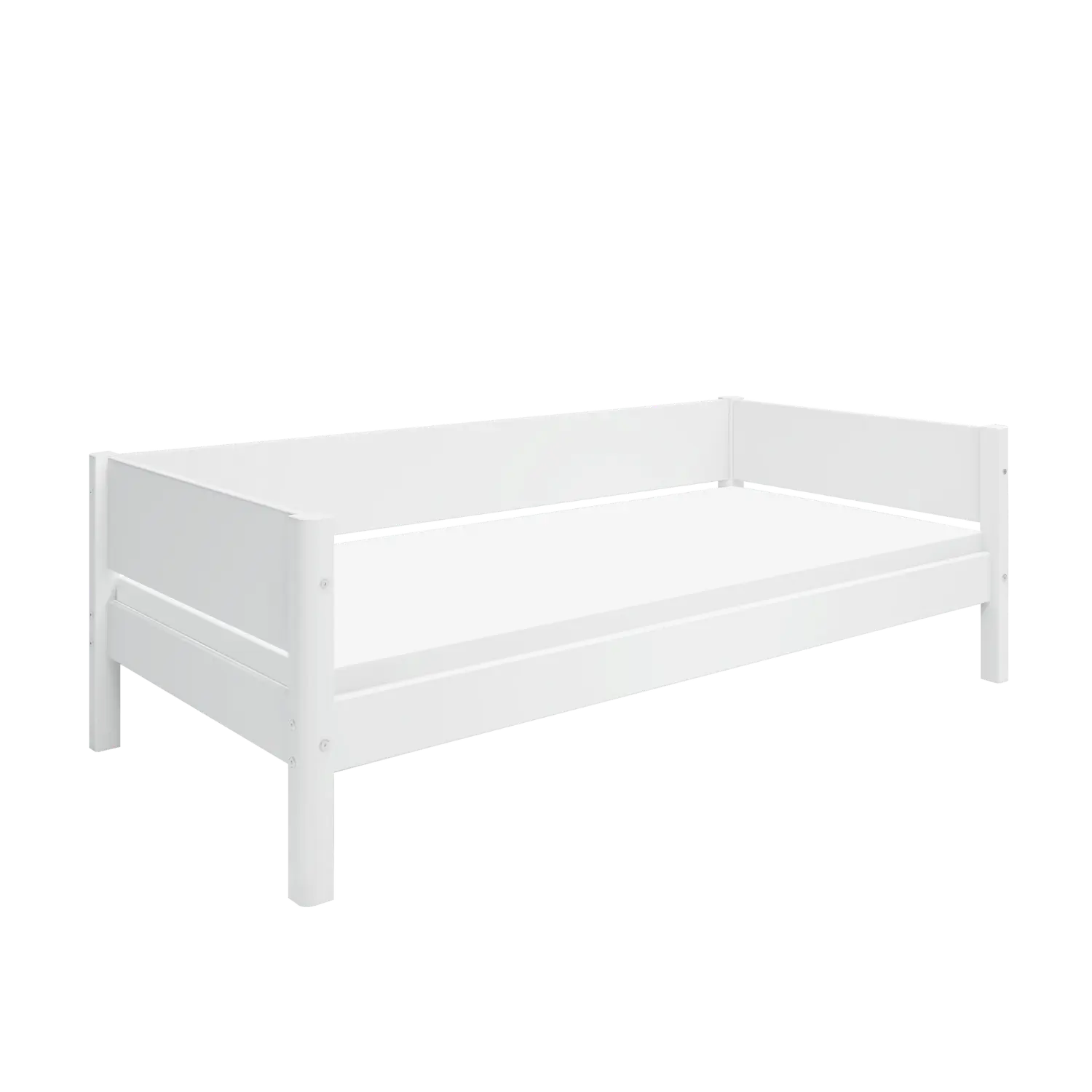 Single Bed with Safety Rail, 90x200 cm, White - Image 4