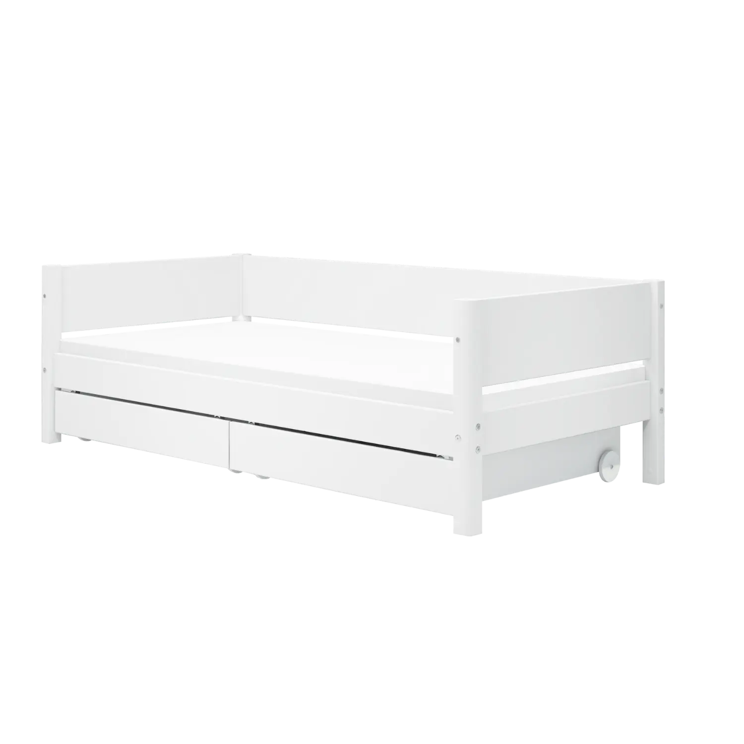 Single Bed with Storage, 90x200 cm, White - Image 2
