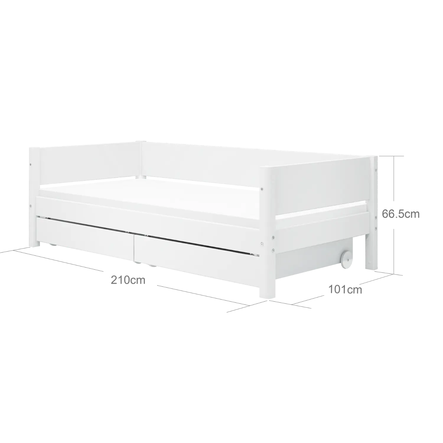 Single Bed with Storage, 90x200 cm, White - Image 6