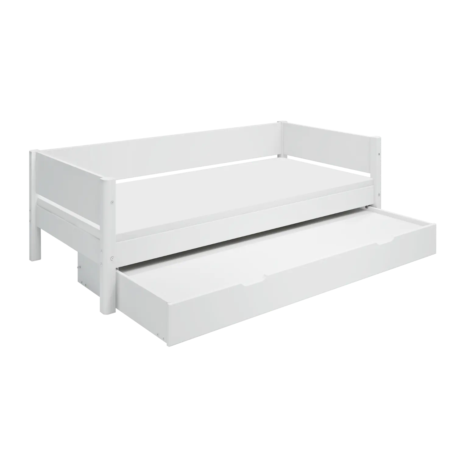 Single Bed with Pull-out Bed, 90x200 cm, White - Image 2