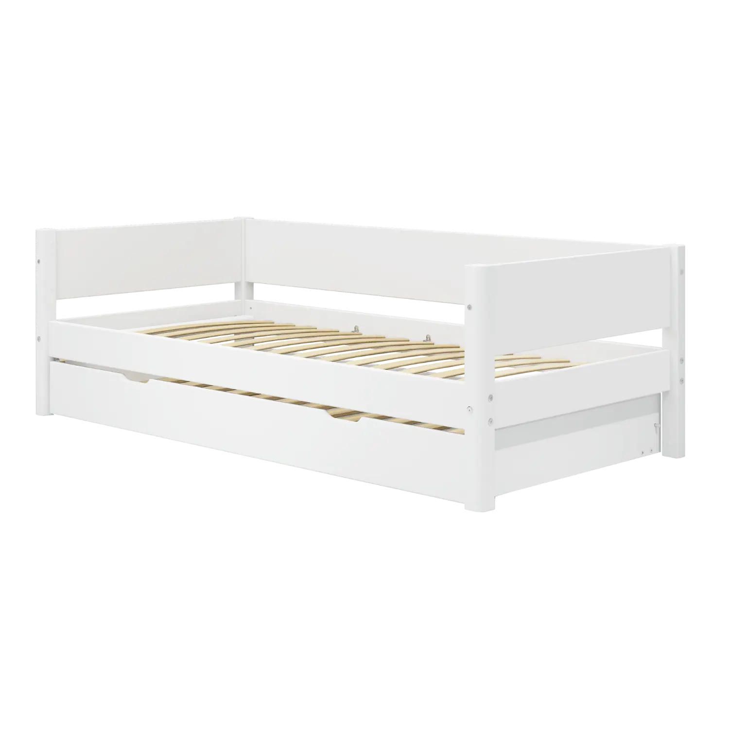 Single Bed with Pull-out Bed, 90x200 cm, White - Image 3