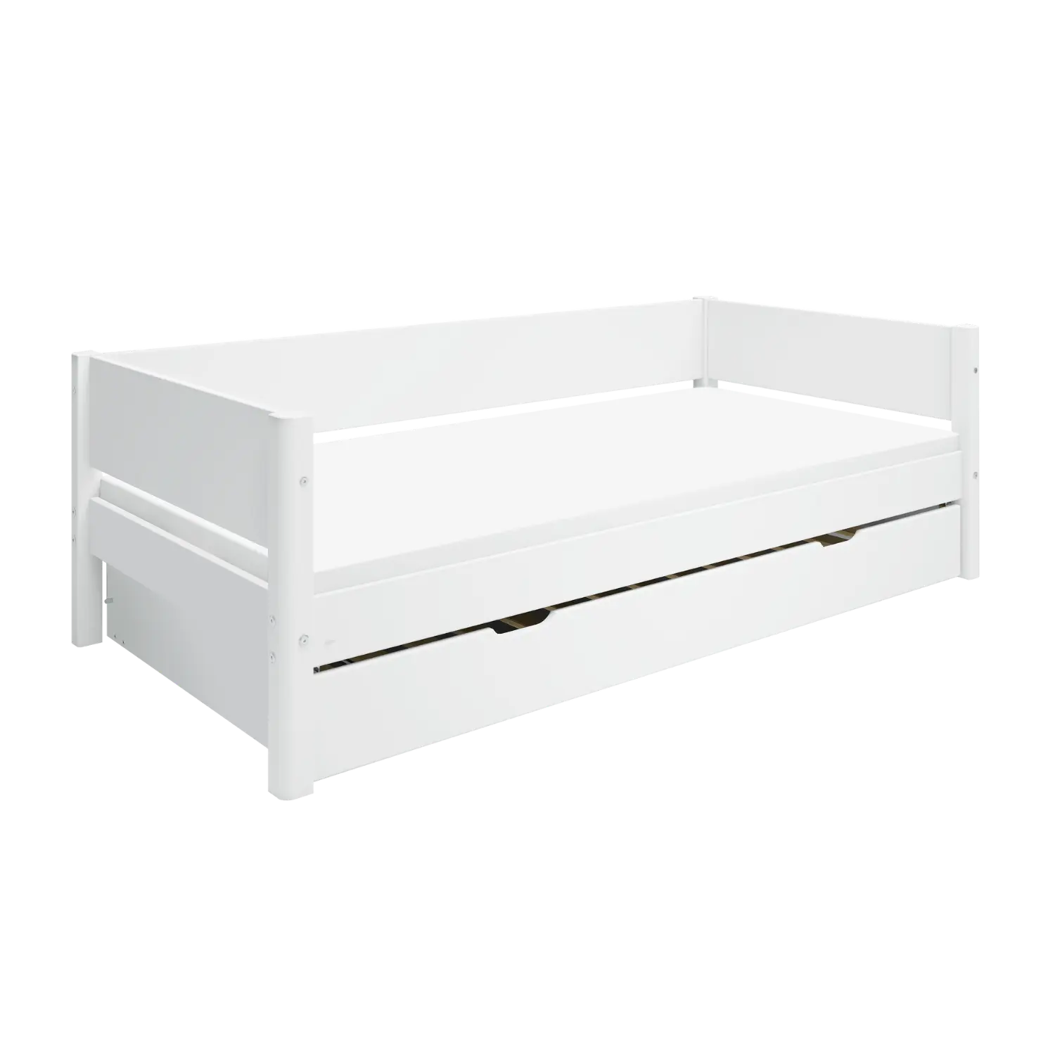 Single Bed with Pull-out Bed, 90x200 cm, White - Image 4