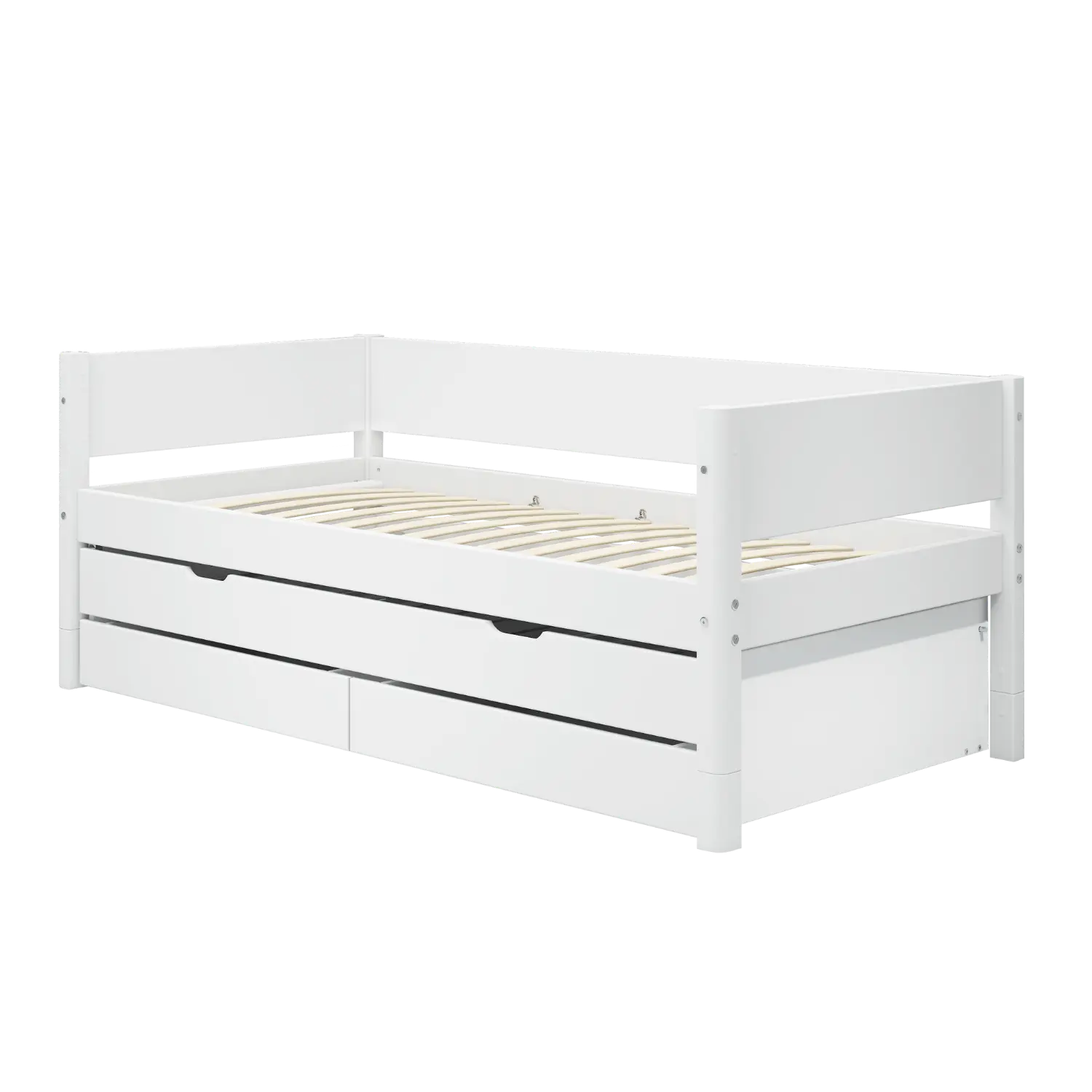 Single Bed with Pull-out Bed and Storage, 90x200 cm, White - Image 10