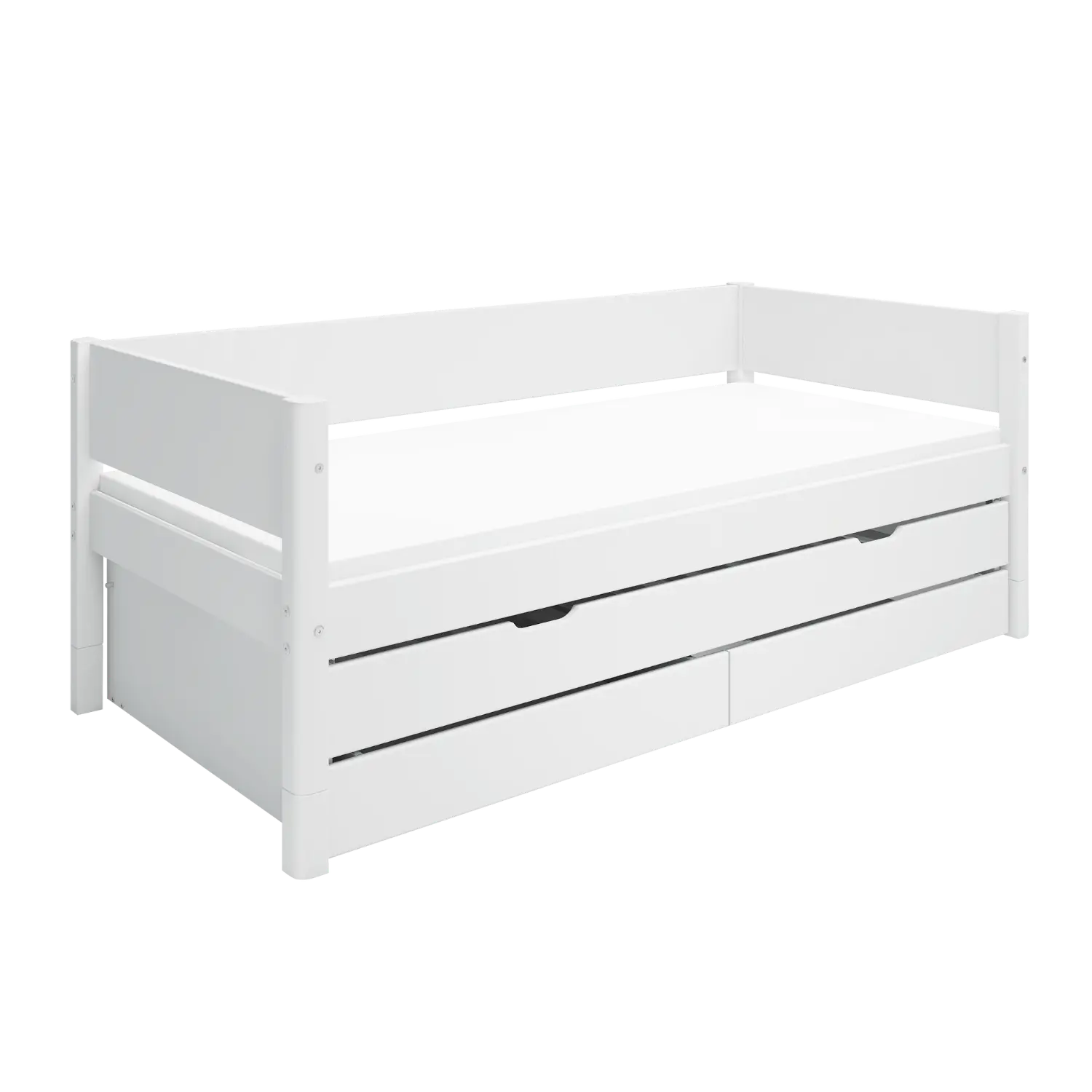 Single Bed with Pull-out Bed and Storage, 90x200 cm, White - Image 11