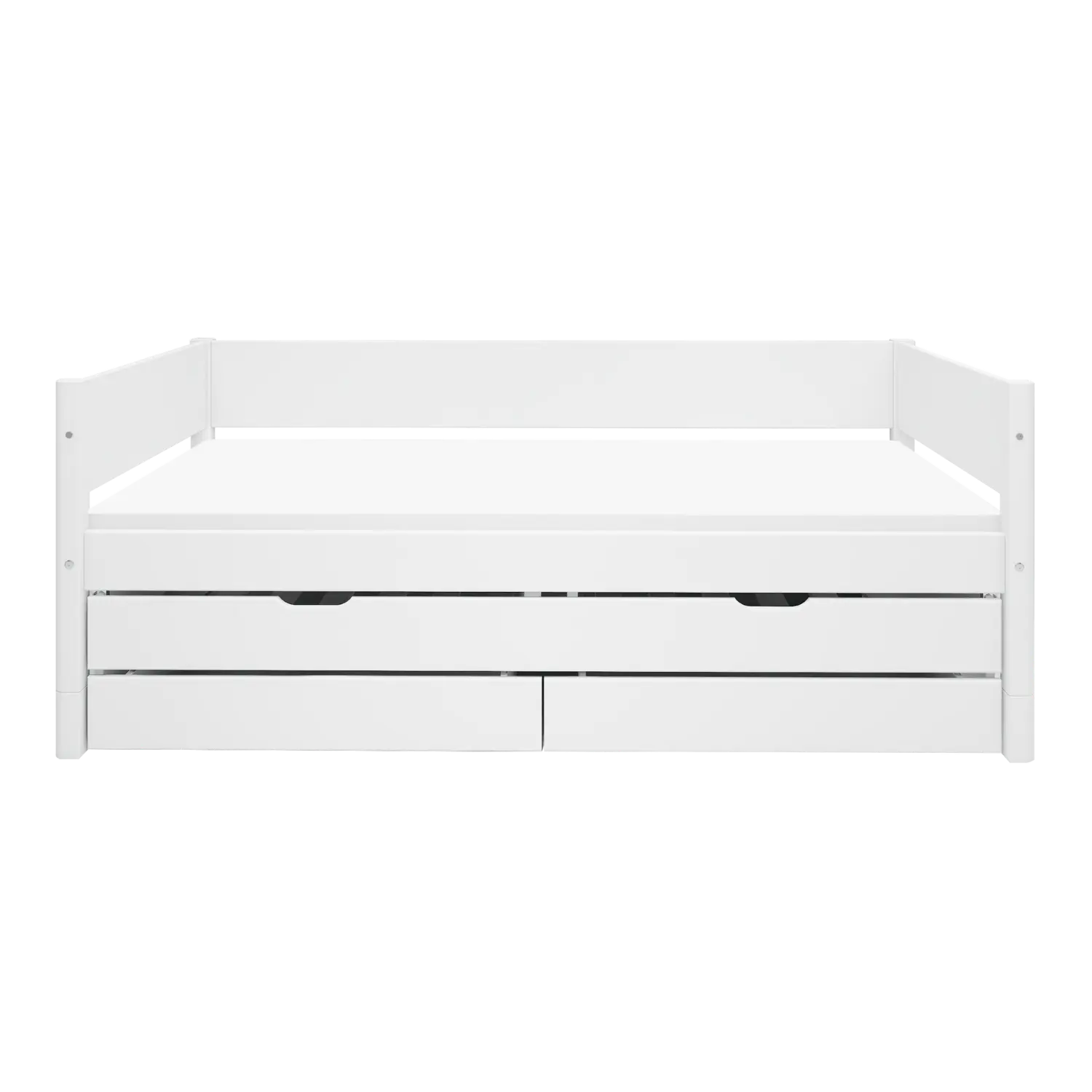 Single Bed with Pull-out Bed and Storage, 90x200 cm, White - Image 9